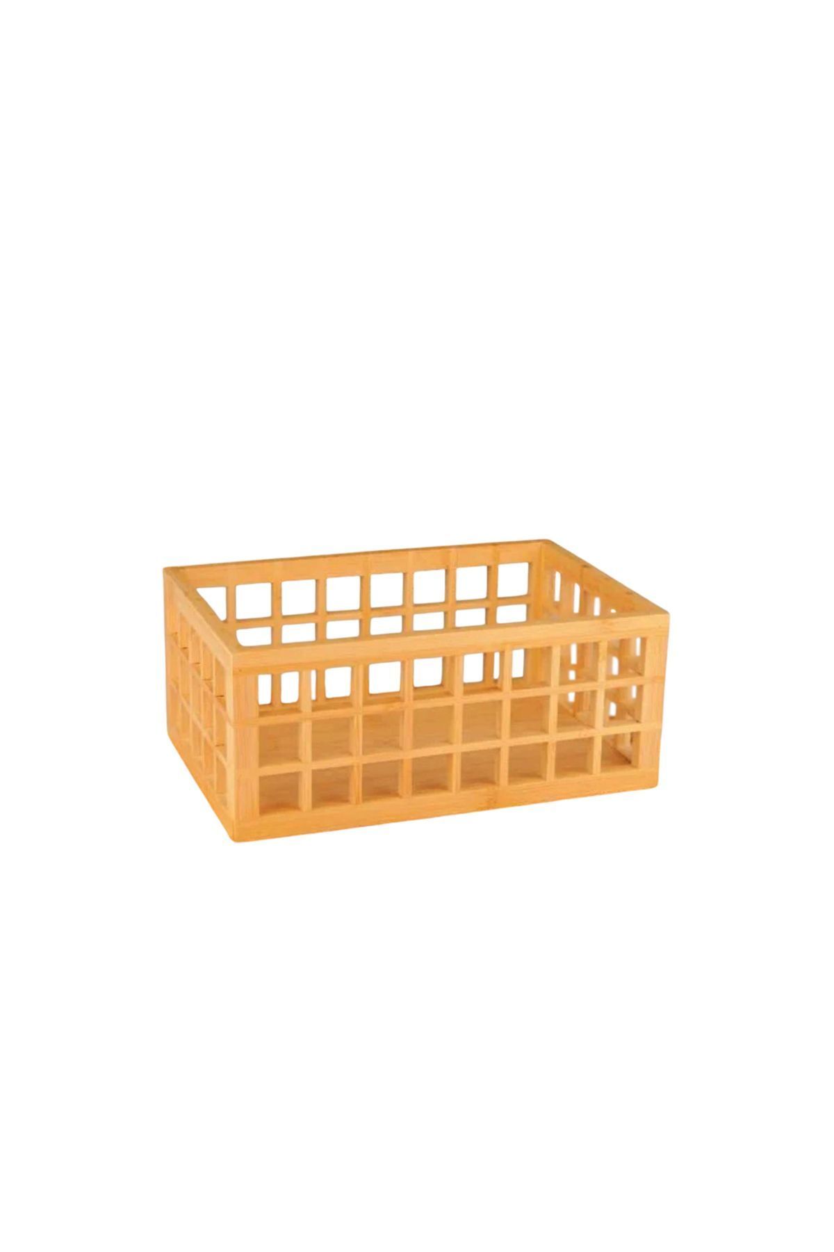 teknotrust Bambu Kafes Organizer Çok Amaçlı Sepet Mutfak ve Banyo Düzenleyici Dekoratif Sunumluk Stant