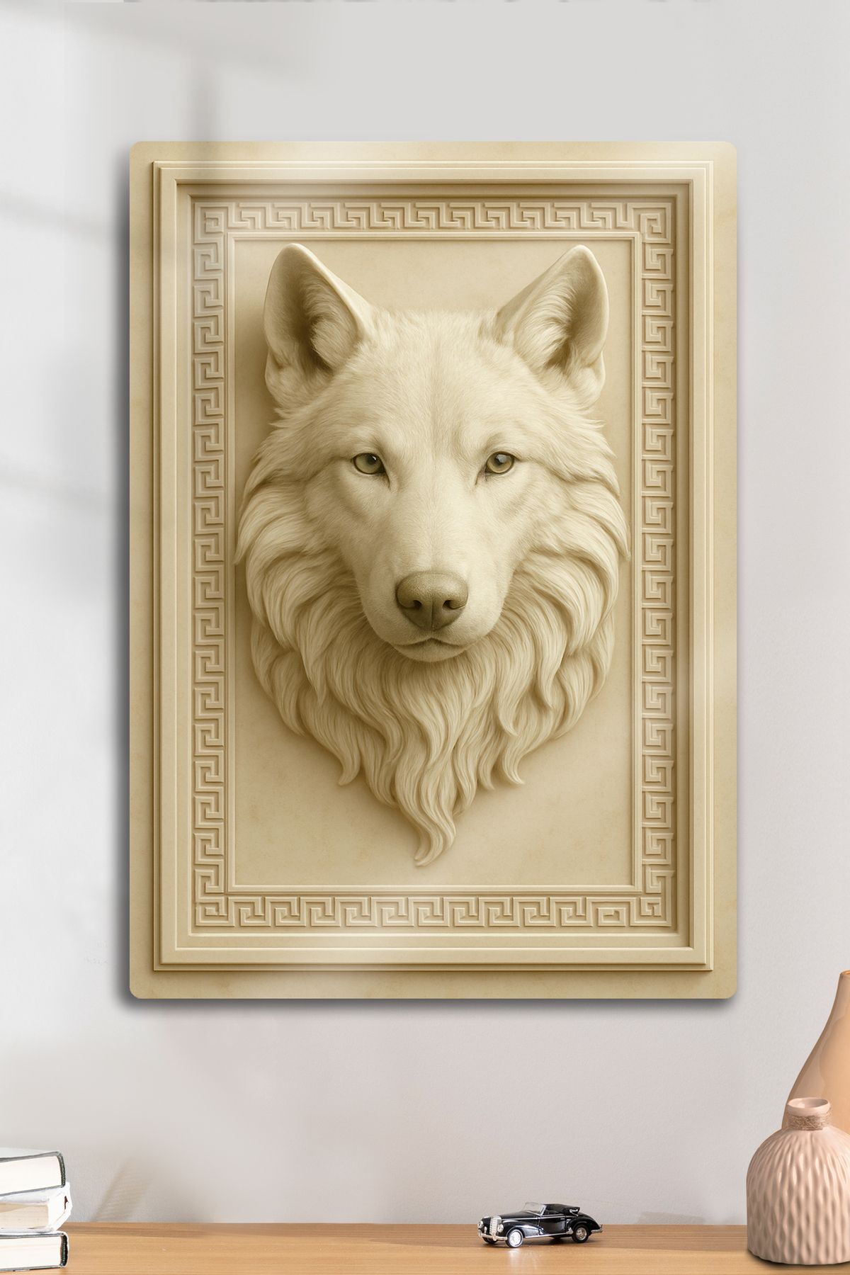 DekorHane 3D Metal Baskı - Kurt Figürlü Türk Dekoratif Tablo, Sanat, Ev Dekorasyon