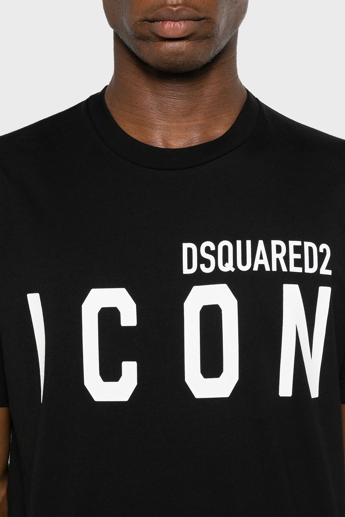 DSquared2-Printed 100% Cotton Regular Fit Crew Neck t Shirt Men t Shirt S79Gc0080 S23009 980 4