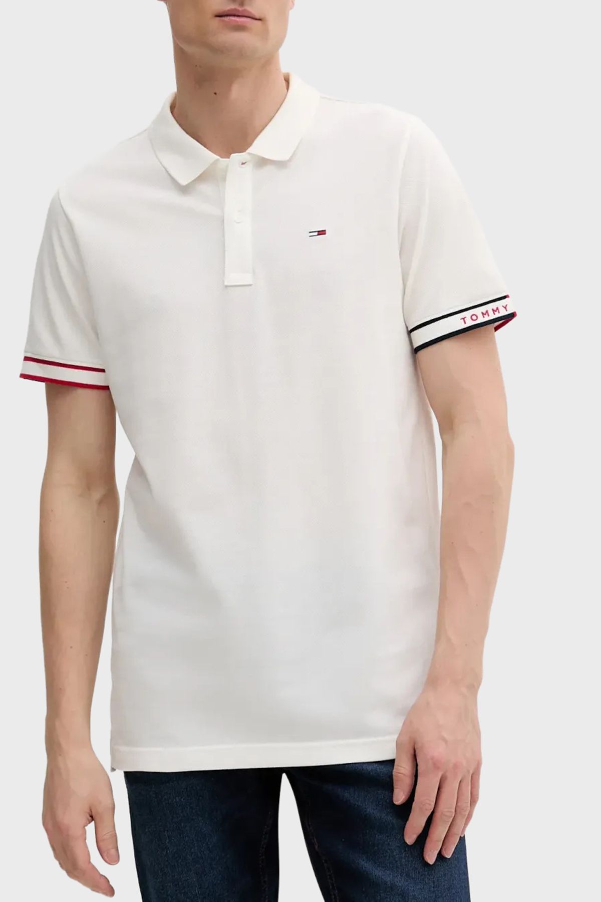 Tommy Jeans % 100 Pamuk Regular Fit Düğmeli Polo Yaka T Shirt Erkek POLO YAKA T SHİRT DM0DM21306 YBL