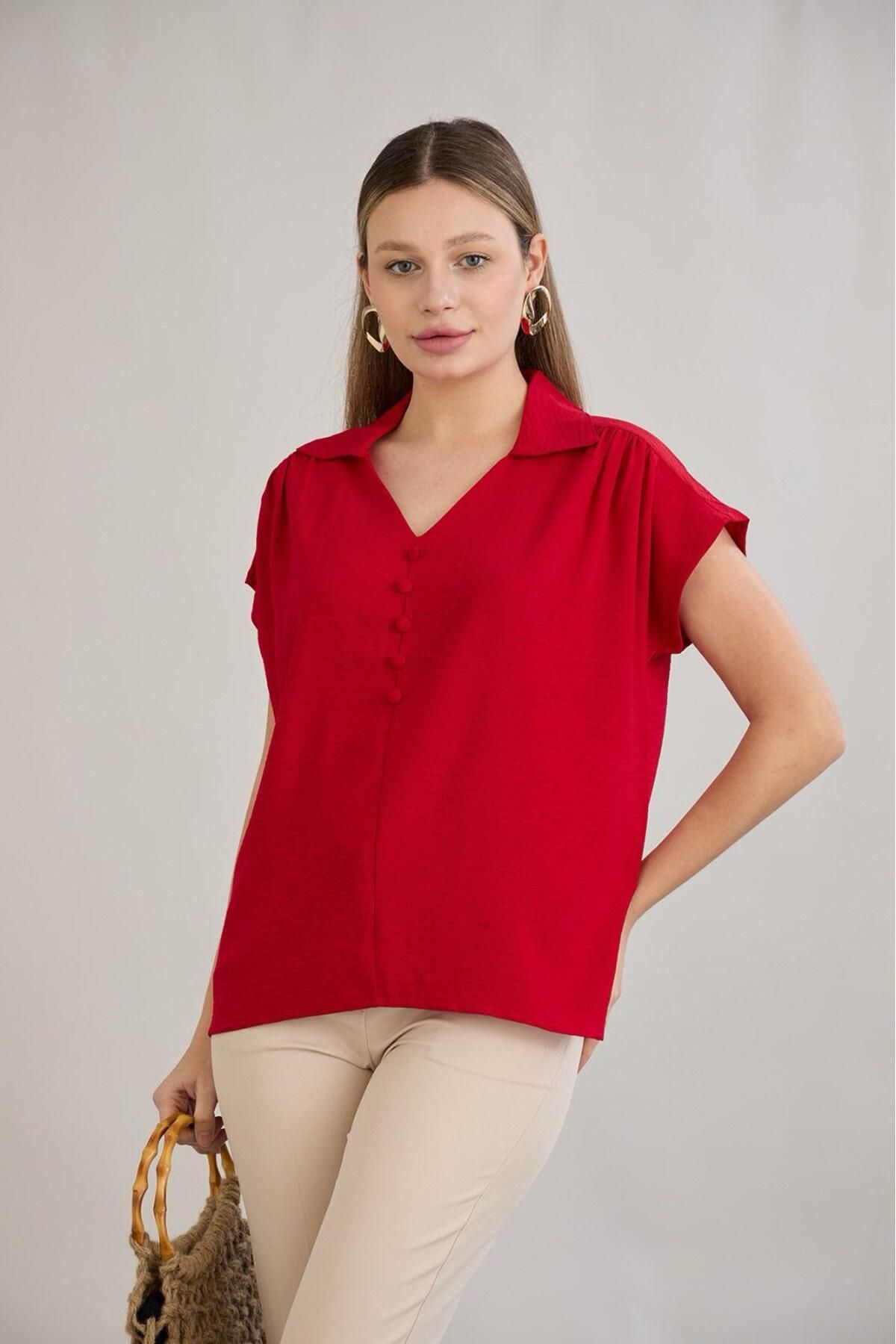 HOFY 1484 Top düğmeli bluz