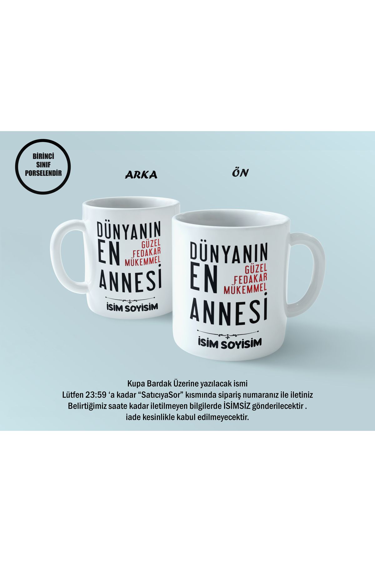 mystering store Kişiye Özel Dünyanın En Güzel Annesi Temalı Kupa Bardak