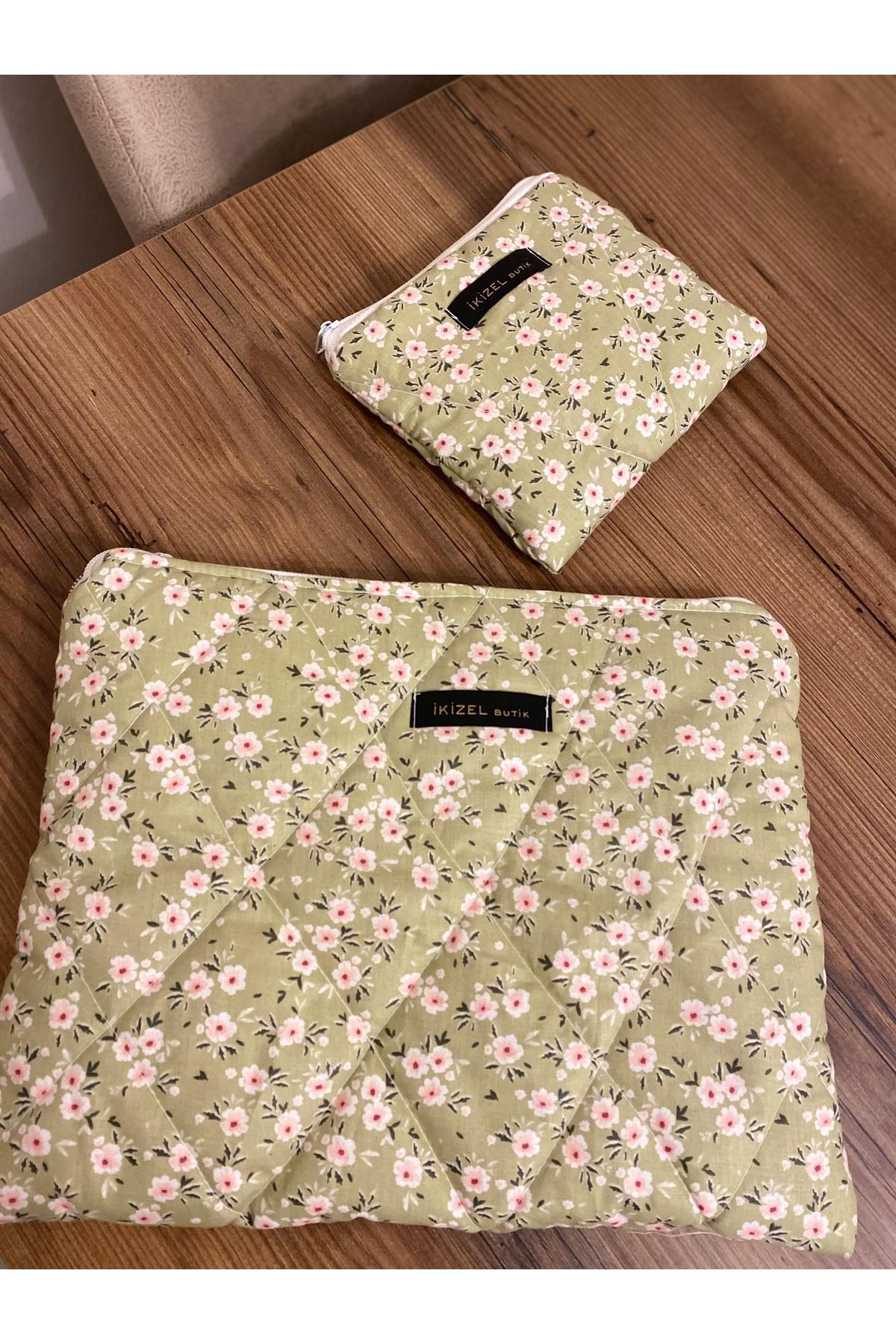 Handmade 2li Tablet kılıfı makyaj çantası setiİpad Kılıfı Samsung uyumlu tablet kılıfı Laptop Kılıfı 30*25 CM