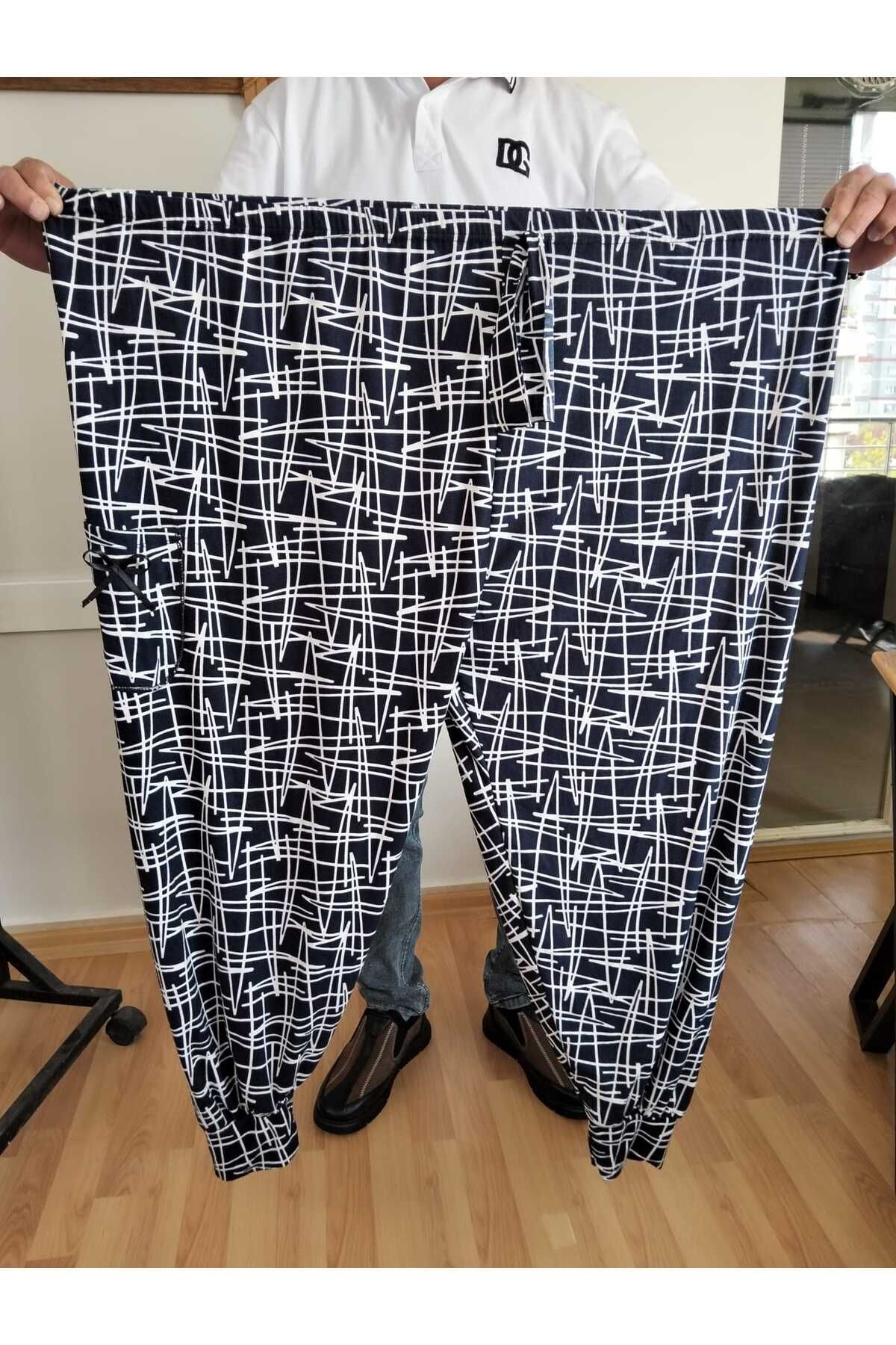 BOYA MODA BATTAL BÜYÜK BEDEN SÜET KUMAŞ BEL LASTİKLİ EŞOFMAN PİJAMA ALTI PANTOLON