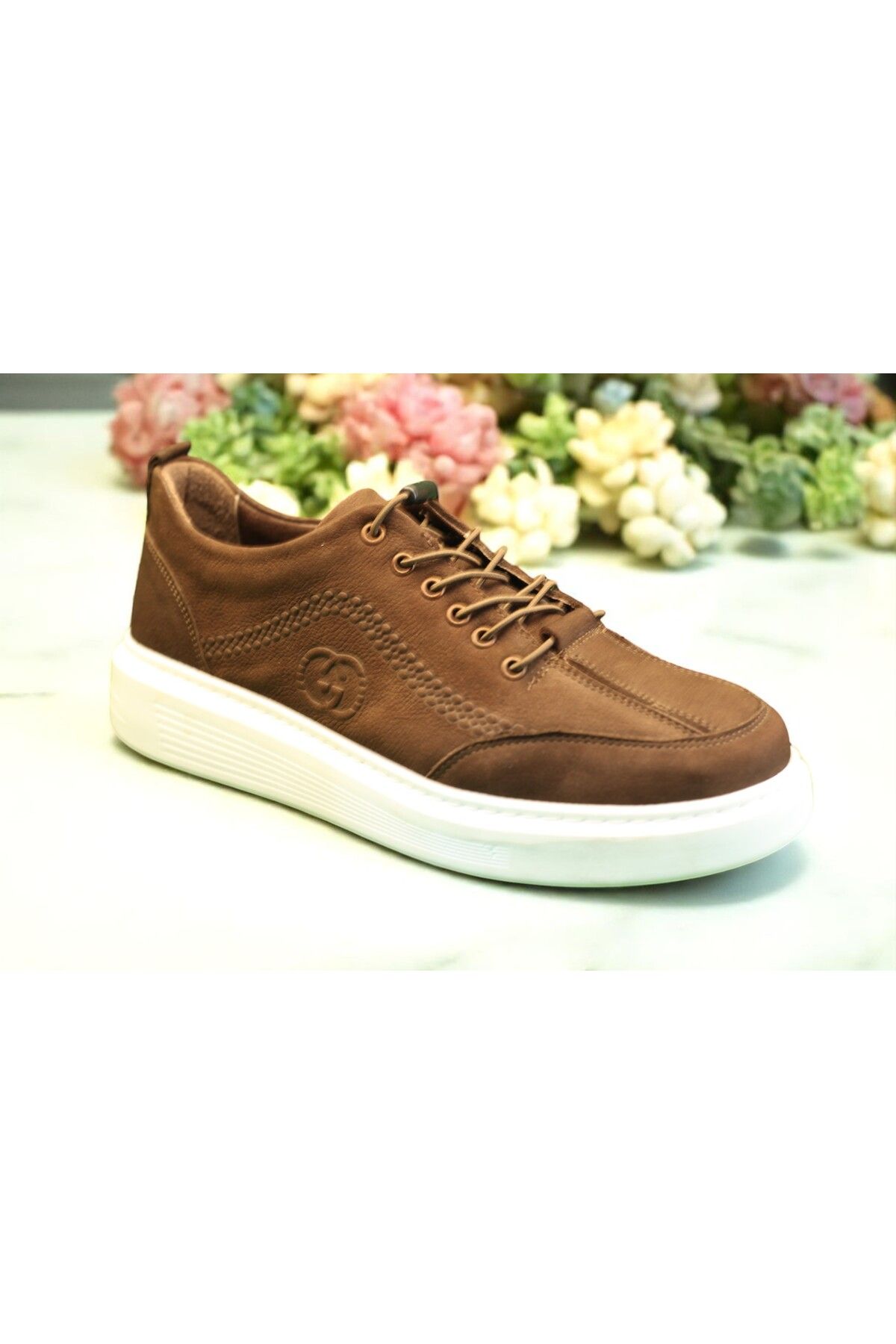 Philia Shoes Kahverengi Hakiki Deri Erkek Günlük Ayakkabı | Beyaz Taban – Casual Şıklık – Rahat Kalıp