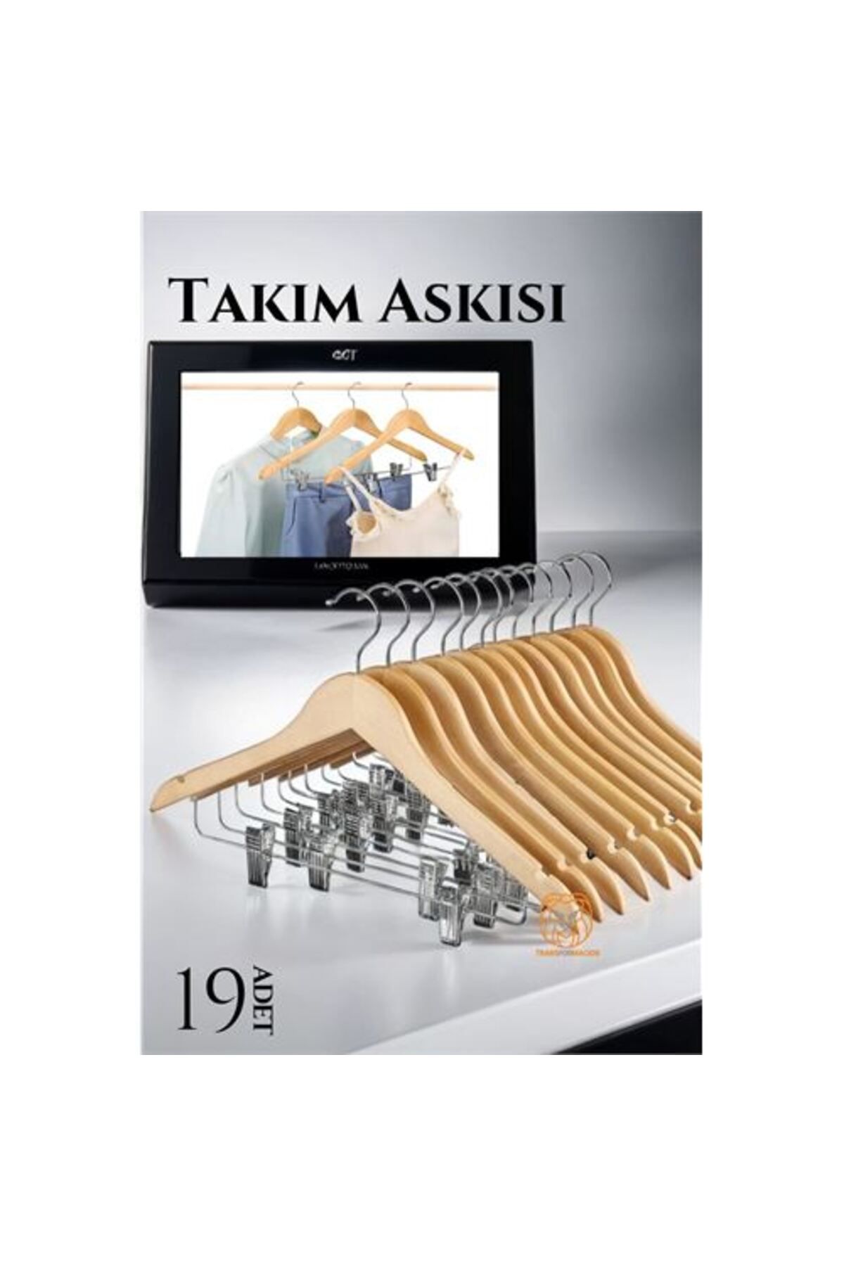 Skygo Takım Askısı Ceket Etek Pantolon Kıskaçlı 19 ADET