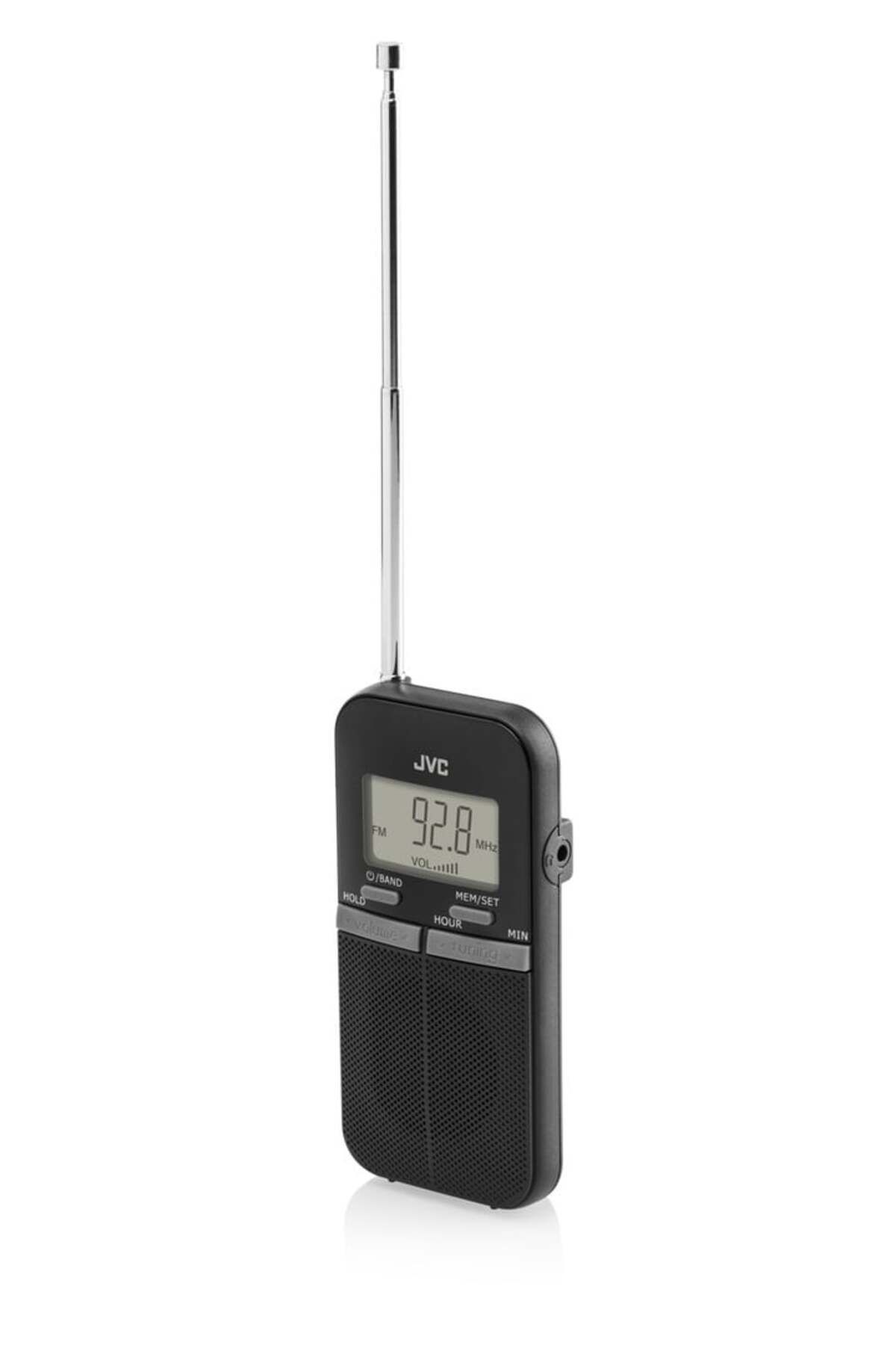 JVC-Portable Pocket Radio Ra-e411b, LCD Display, Digital FM/AM Tuner, Black 3