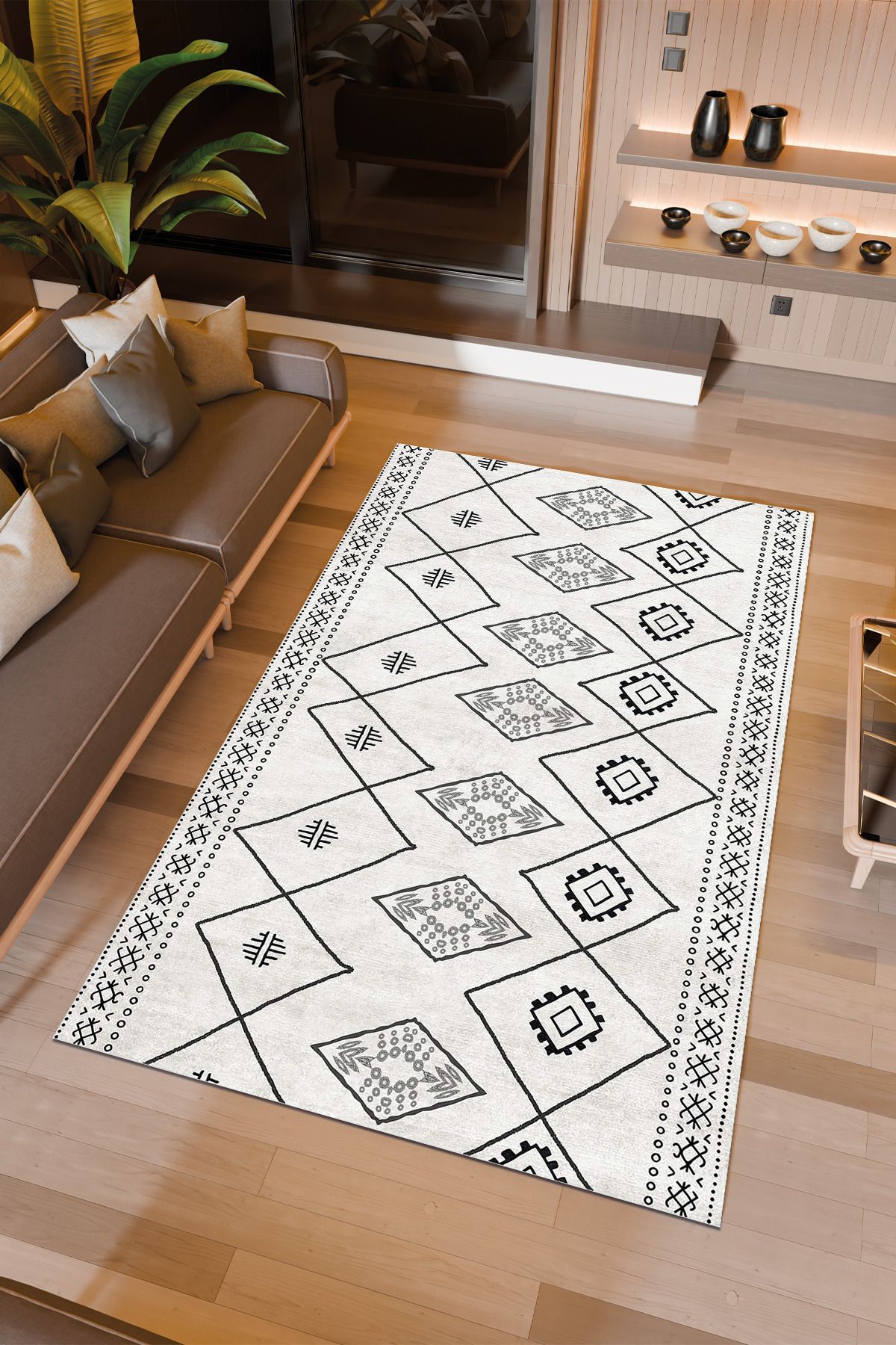 Halıcıoğlu home Dijital Baskı Makinede Yıkanabilir Kaymaz Taban Salon Halısı Yatak Odası Halısı & Yolluk Modelleri