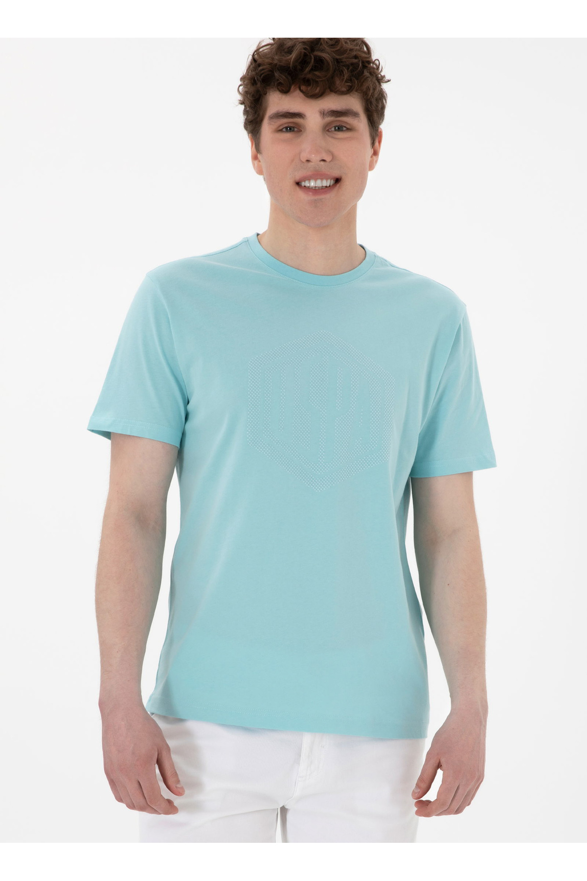 یو اس پولو تی‌شرت مردانه یقه گرد آبی U.S. Polo Assn. GASTON