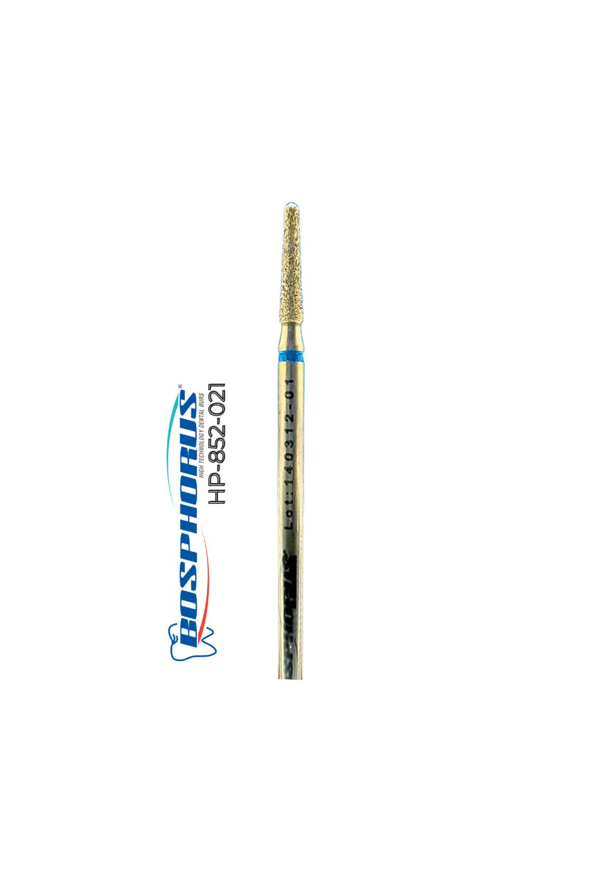 Bosphorus Tekmetal Kuru Manikür Ucu YUVARLAK UZUN 021 MM Doğal Elmas Freze Manikür Uc Törpü Makinası Ucu İSO ve CE Onay