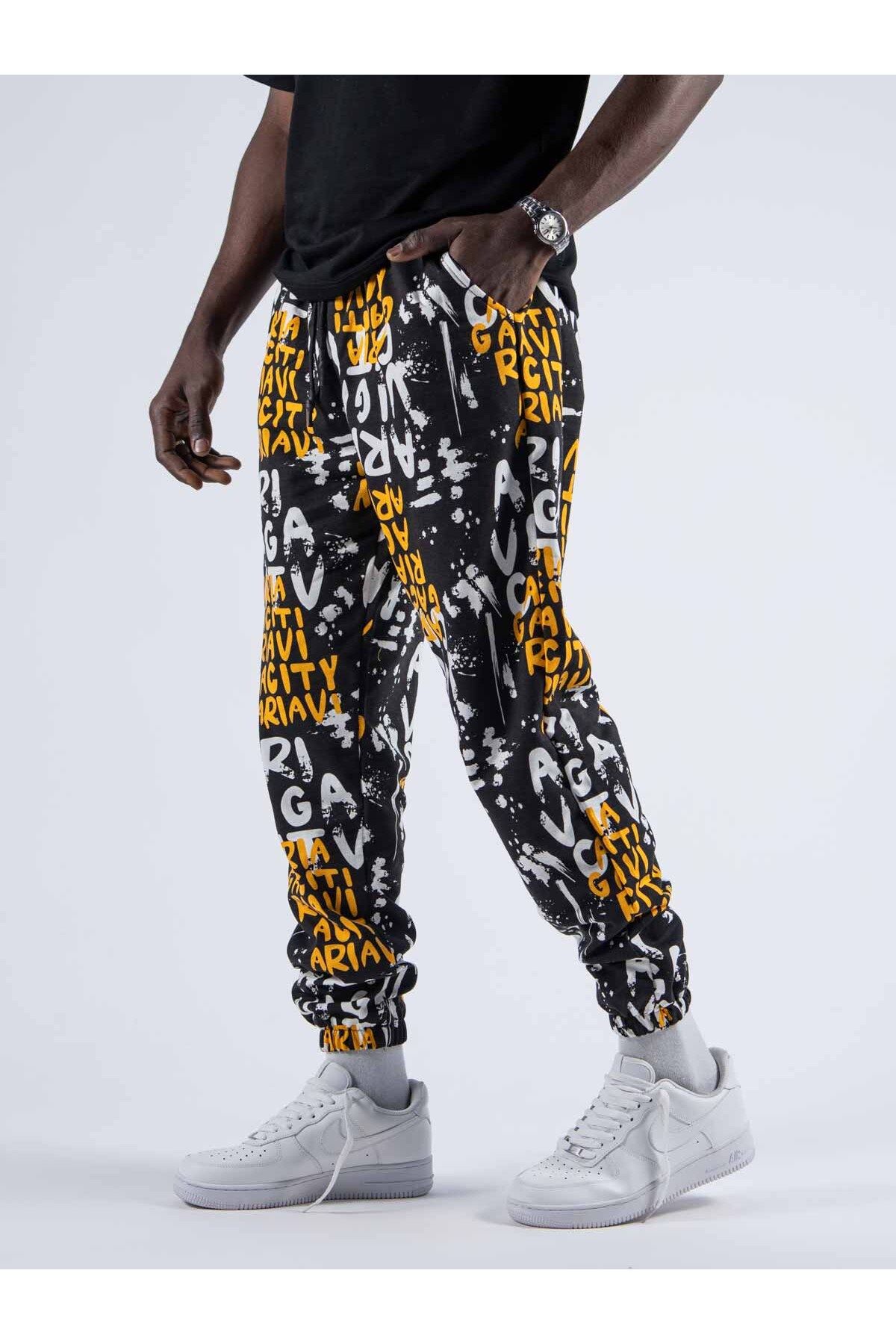 SUPERBLUE Unisex Dijital Baskılı Jogger Lastik Paça Cepli Eşofman Altı Pantolon
