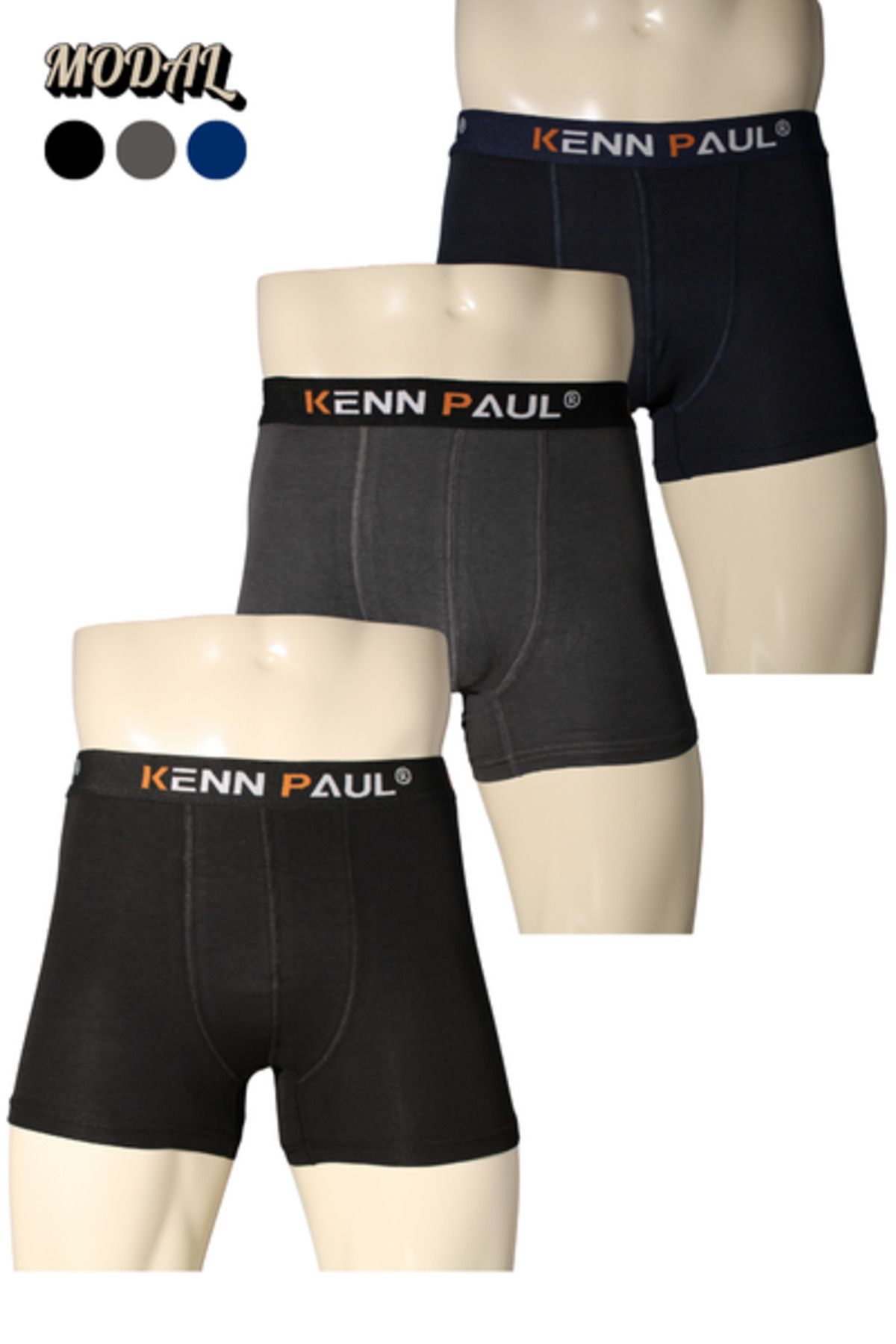 Kennpaul 3'lü Rahat Modal Boxer | Premium Boxer | Modal Kumaş