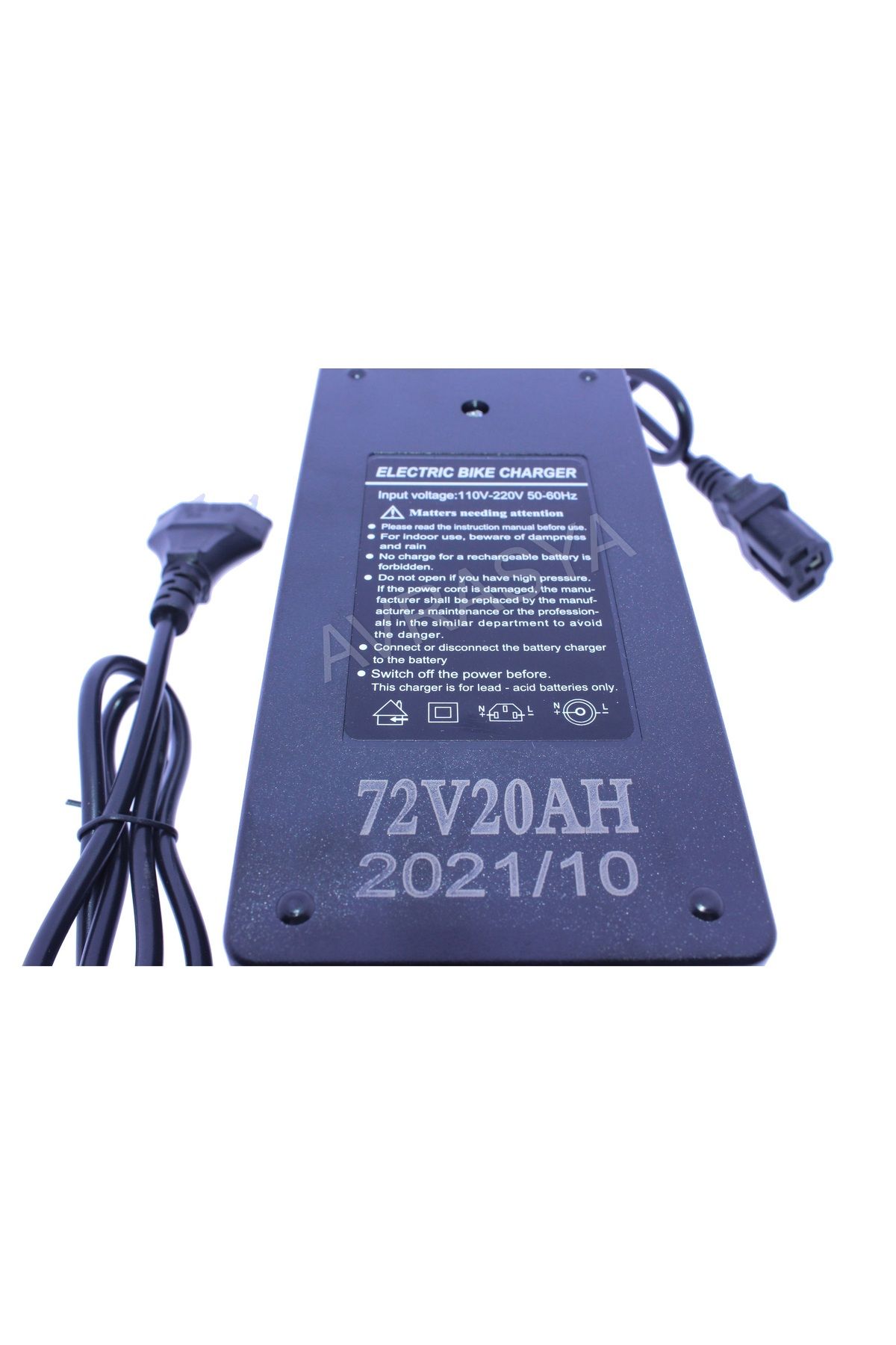 Avrasya Elektronik Charger 72V 20A Fanlı -Işıklı Kesicili Elektirikli Bisiklet Motorsiklet Şarj Adaptörü