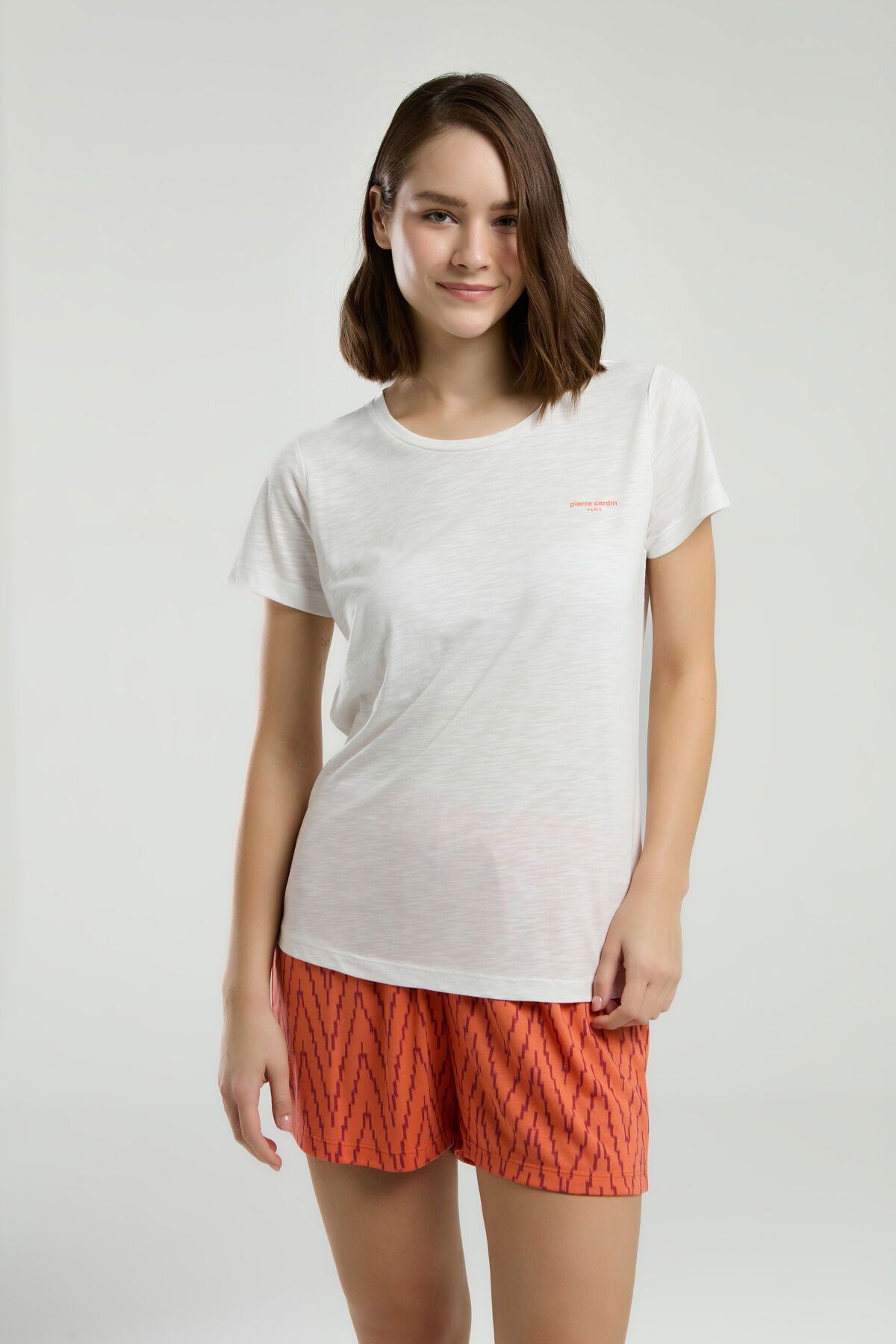 Pierre Cardin 8992 Kadın Beyaz Şort Pijama Takım