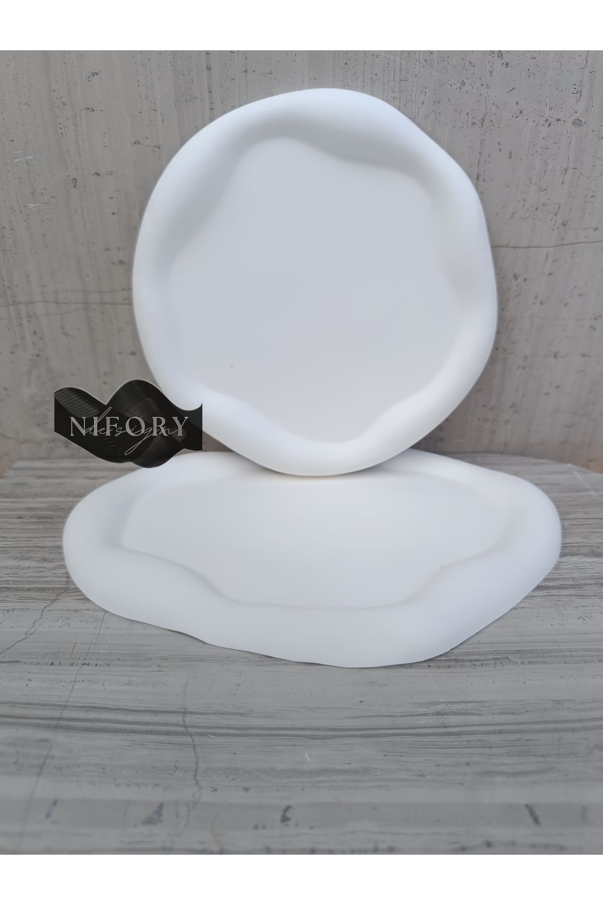 Nifory 520-N0151 Dekoratif Beton Sunum Aksesuar Set Beton Biblo Organizer Takımı Çok Amaçlı Dekoratif Set