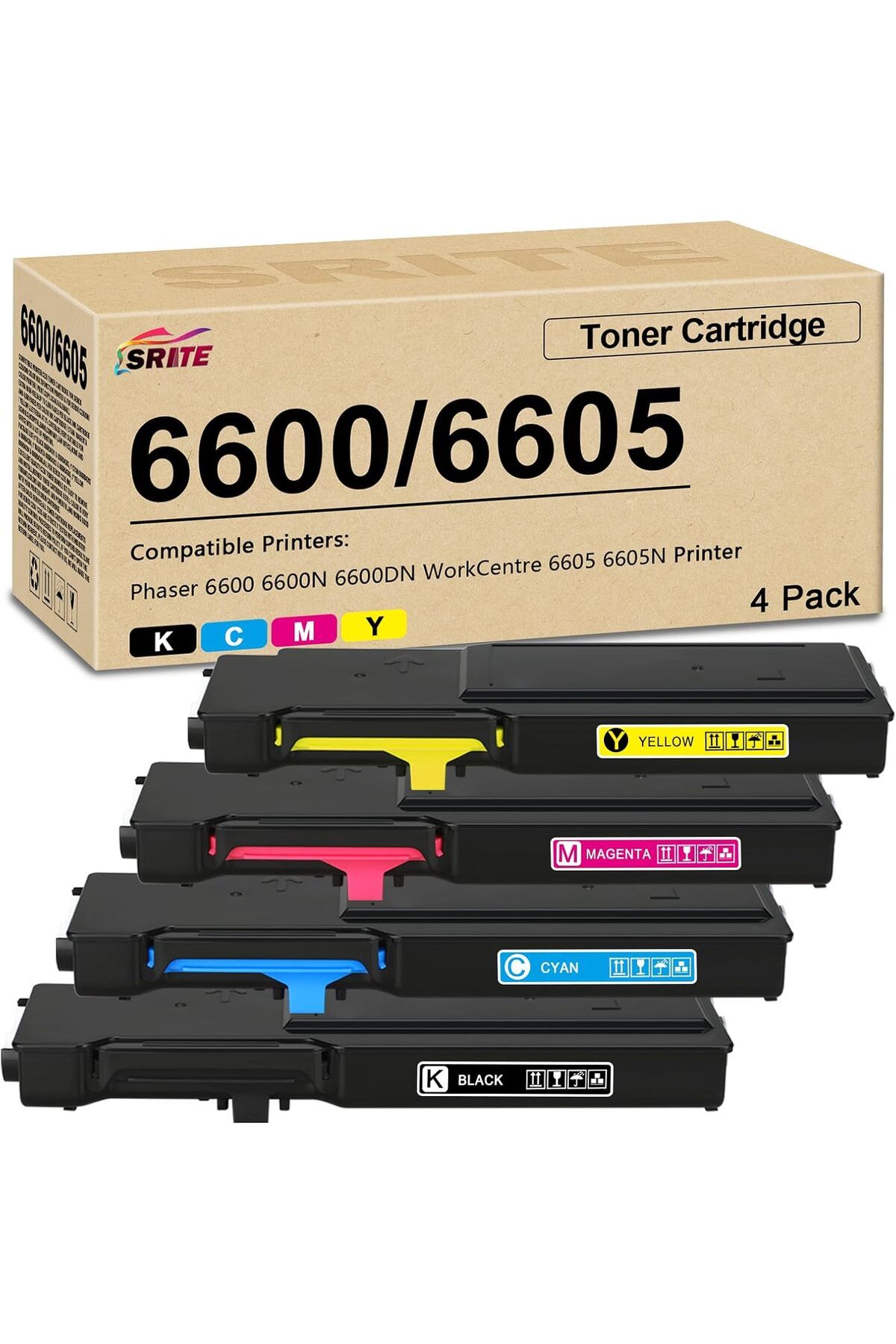 Xerox XeroxMUADİL Phaser 6600 6600N 6600DN WorkCentre 6605 6605N 6605DN Printer (4-Pack)
