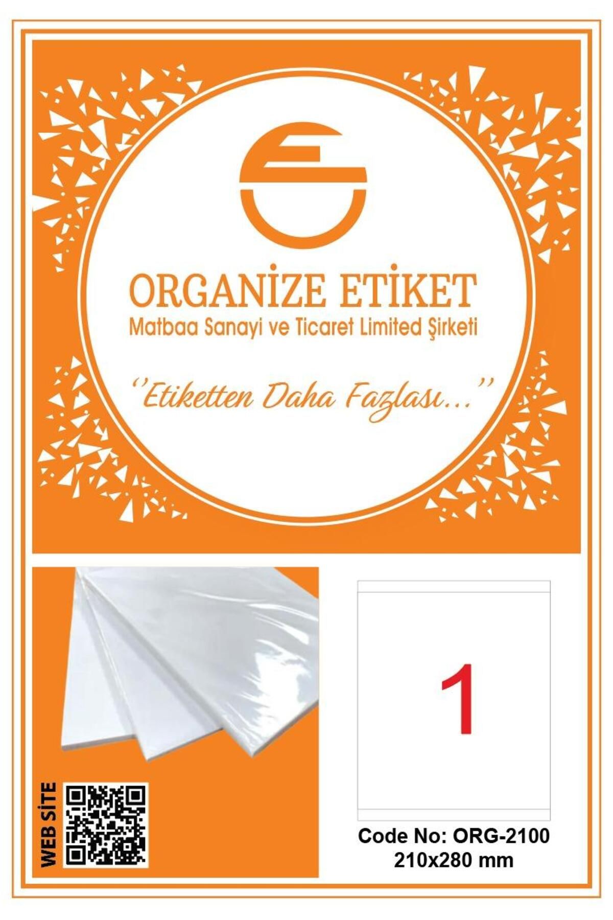ORGANİZE ETİKET A4 YAPIŞKANLI LAZER ETİKET (210*280)