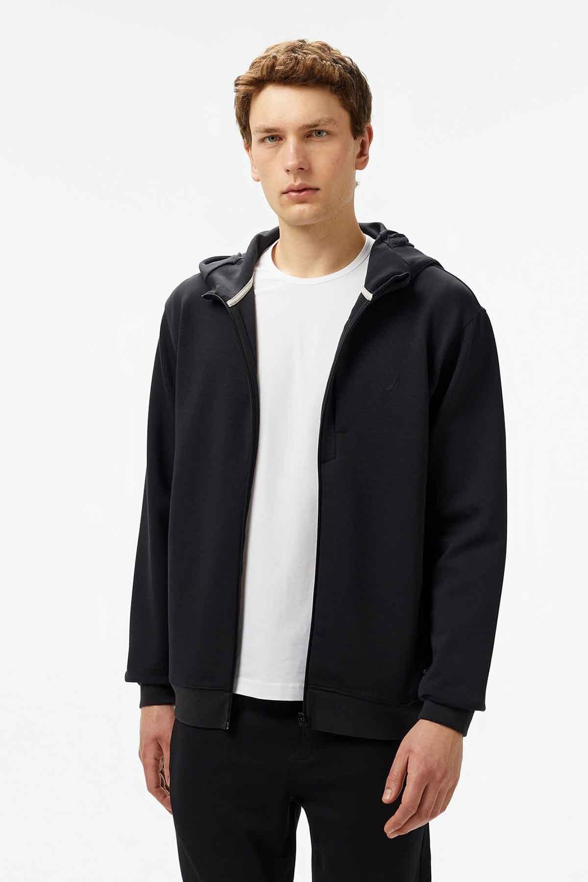 Nautica Erkek Regular Fit Kapüşonlu Sweatshirt - Siyah