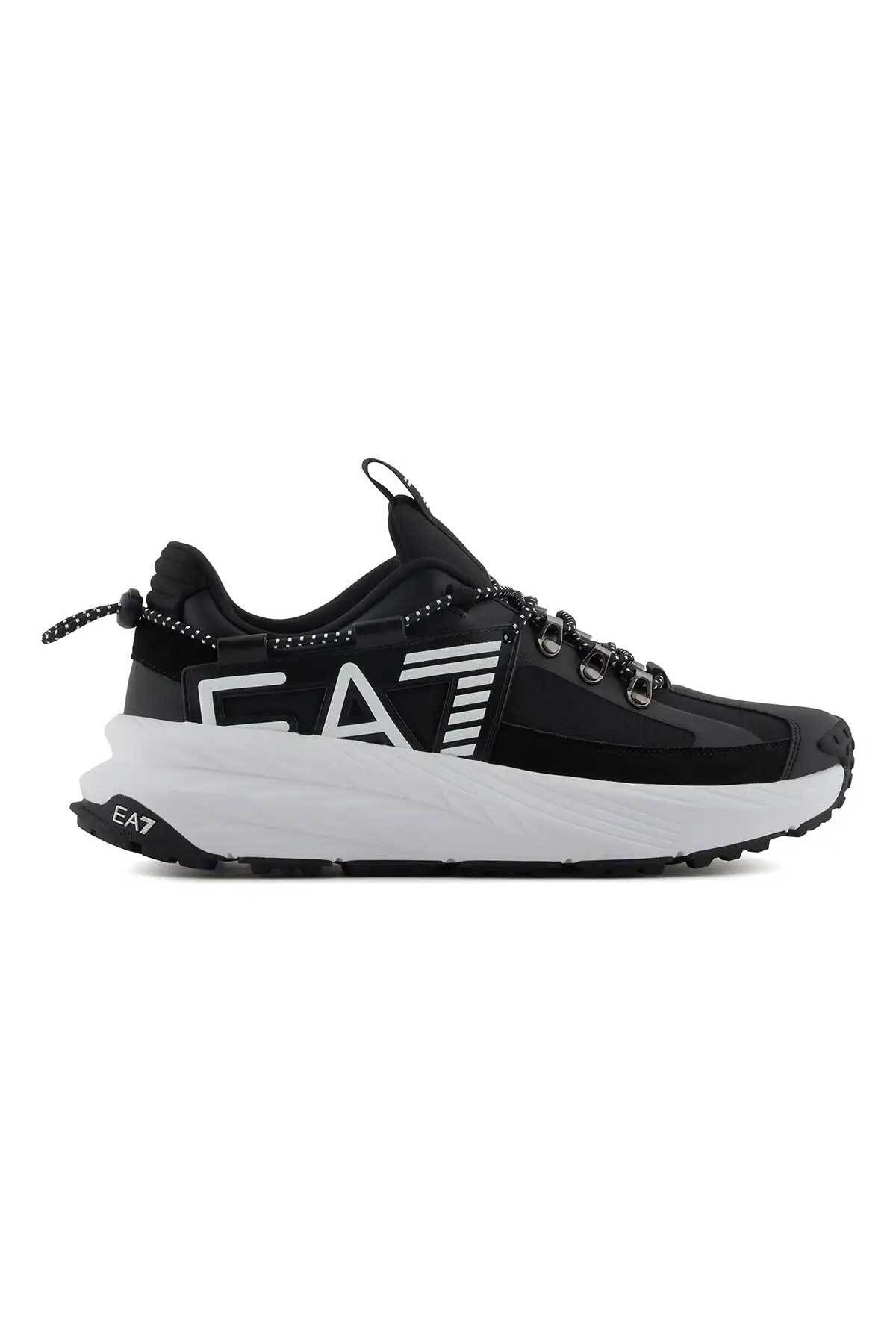 EA7 Erkek Sonic Rope Sneaker Ayakkabı - Siyah Beyaz