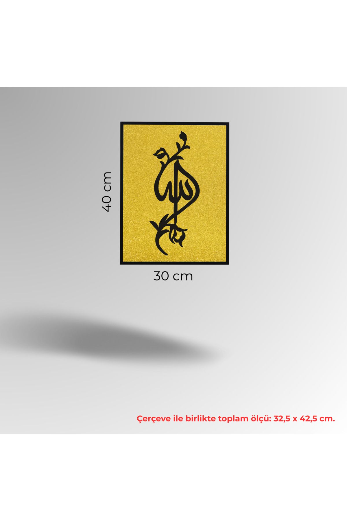 Grand Fine Art Çerçeveli 100% Mdf ve Simli İslami Tablo Allah