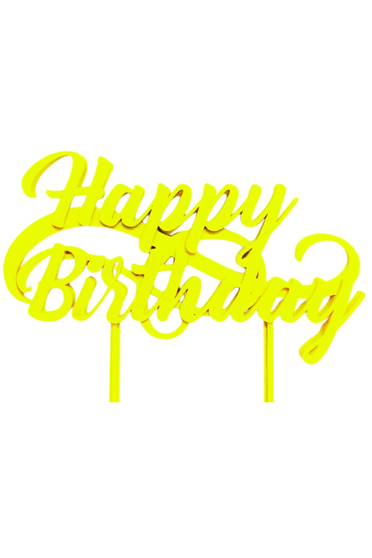OEM Decoratiune "happy Birthday" Zi De Nastere, 12,8 X 15 Cm Galben - All Ages