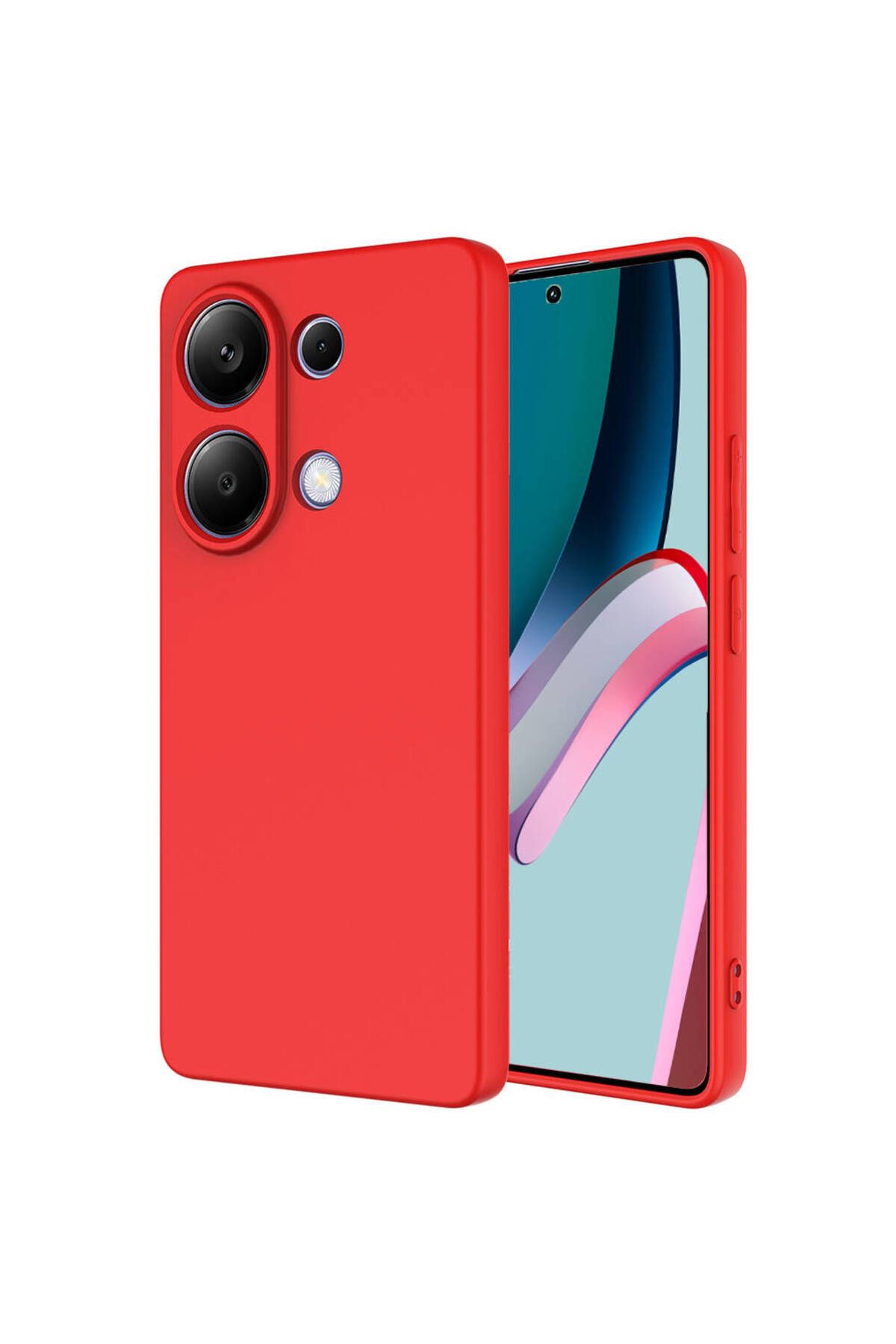 HTstore Xiaomi Uyumlu Redmi Note 13 4G Kılıf Zore Mara Lansman Kapak-Kırmızı