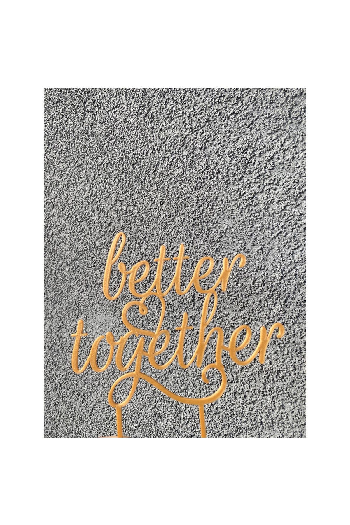 OEM Decoratiune Tort, "better Together", Topper Nunta 14,1 X 14 Cm Auriu - All Ages