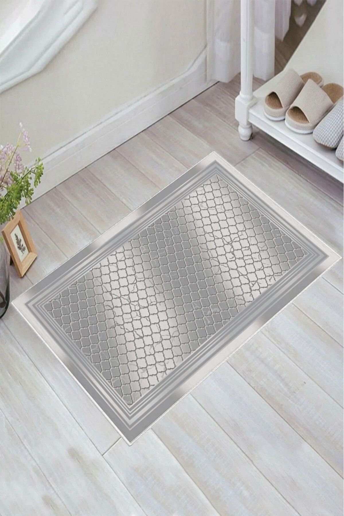 nova century Kaymaz Taban Yıkanabilir Banyo Paspası - Nova Bath Desenli 50*80 Cm