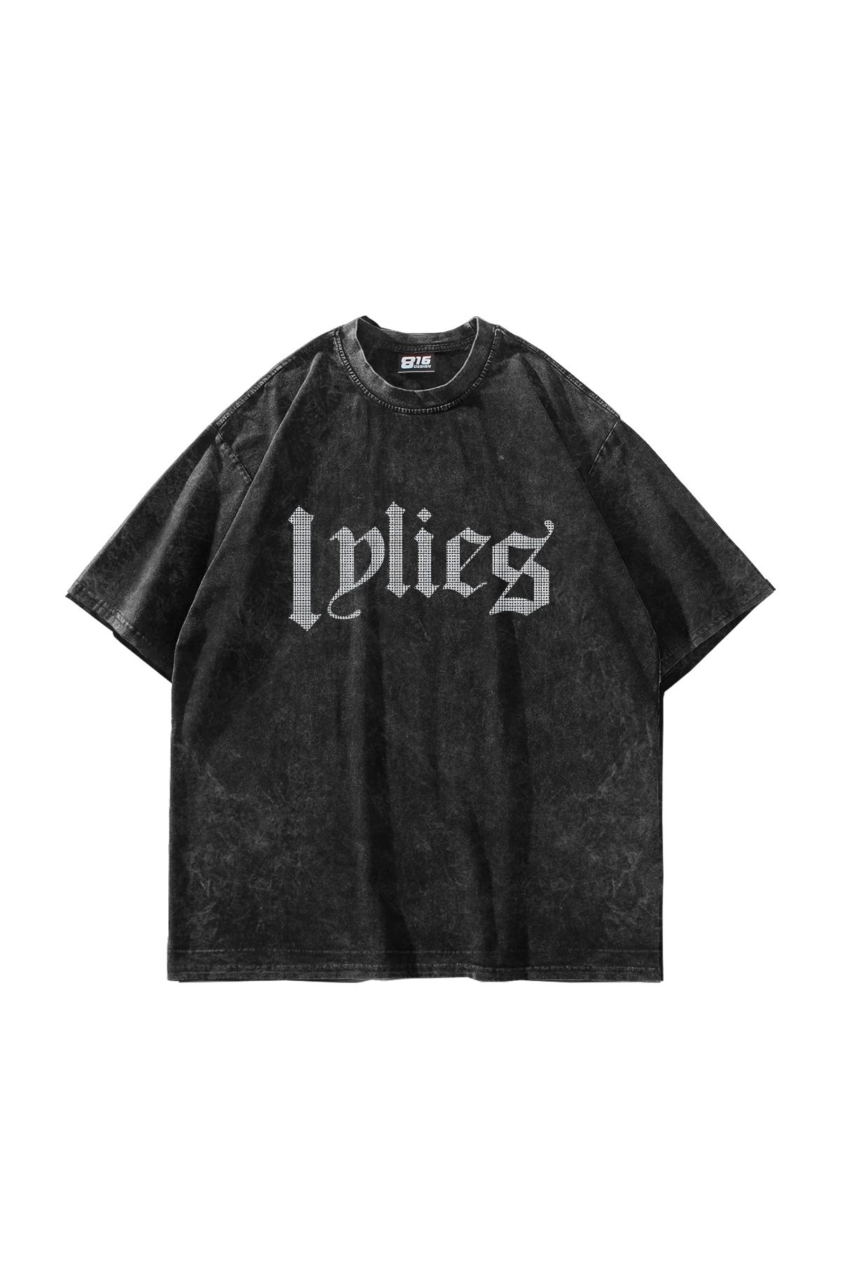 Tarzsokak Lyrics Taş Baskılı Oversize Unisex Yıkamalı Siyah