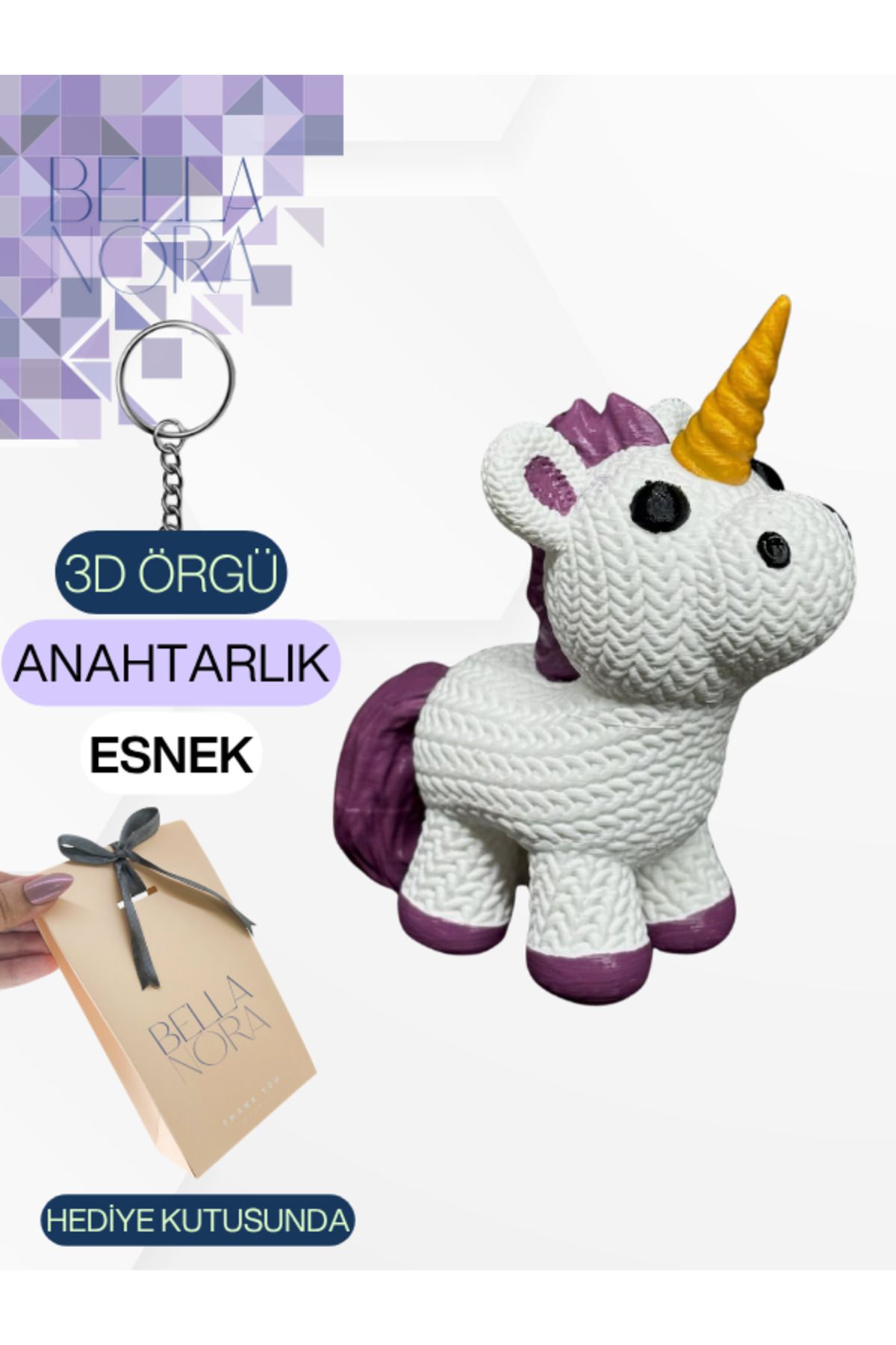 Bellanora Örgü Anahtarlık Sevilen Animasyon Çizgi Film Karakterli Amigurumi Çanta Süsü Özel Hediye Kutusunda