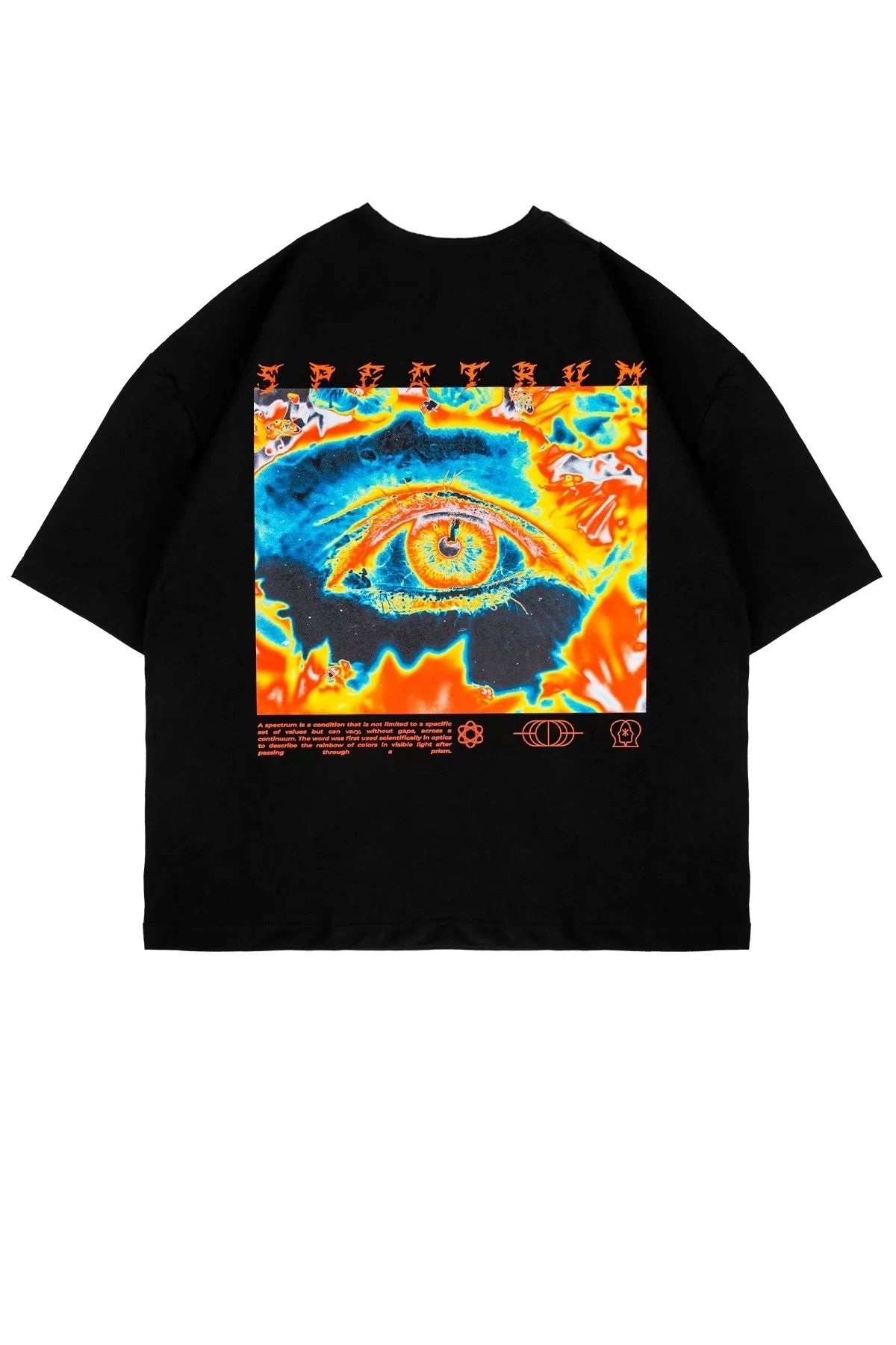 Tarzsokak Spectrum Baskılı Siyah Oversize Unisex