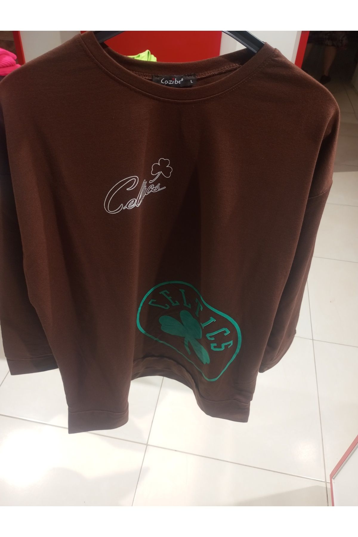 CAZİBE Önü arakali baskılı uzun kollu cazibe tshirt
