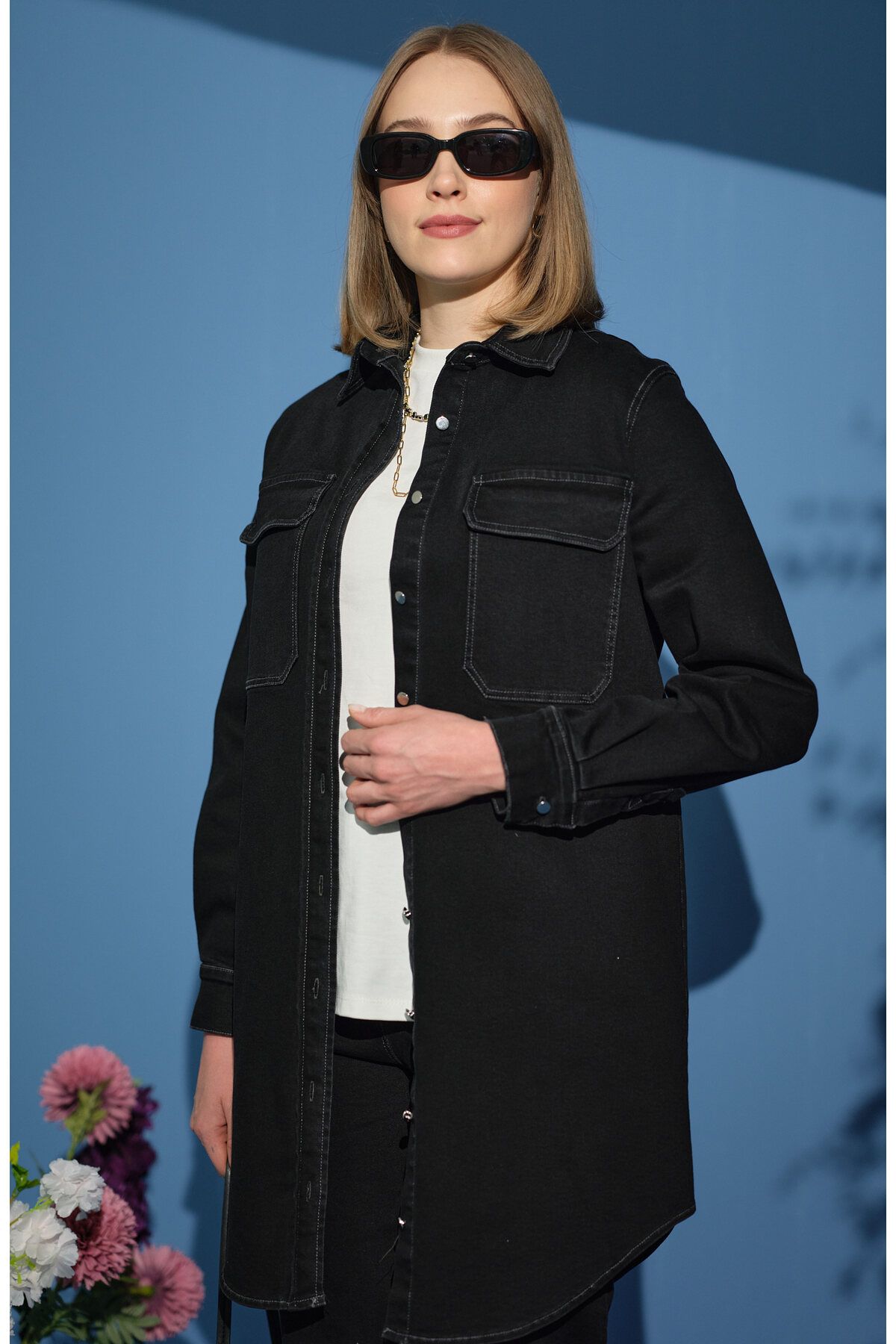 Fatma Atasoy Denim Siyah Gömlek Ceket