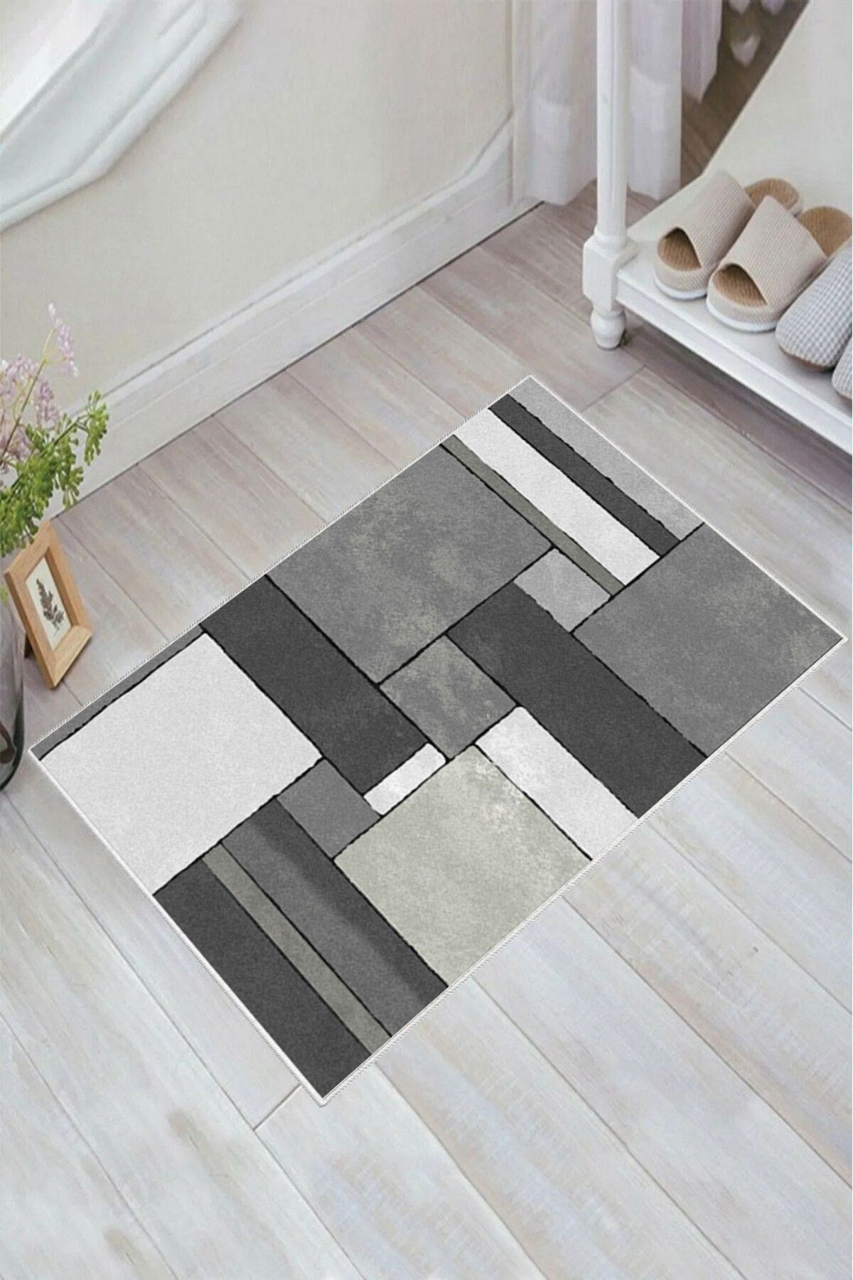 nova century Kaymaz Taban Yıkanabilir Banyo Paspası - Nova Bath Desenli 50*80 Cm