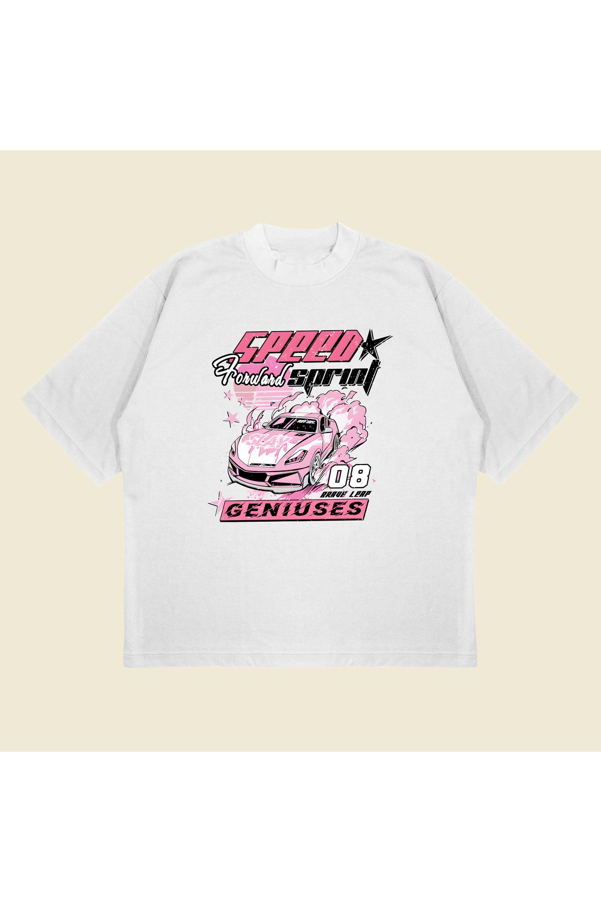Tarzsokak Speed Queen Baskılı Oversize Unisex Pamuklu Nefes Alan Kalın Kumaşlı
