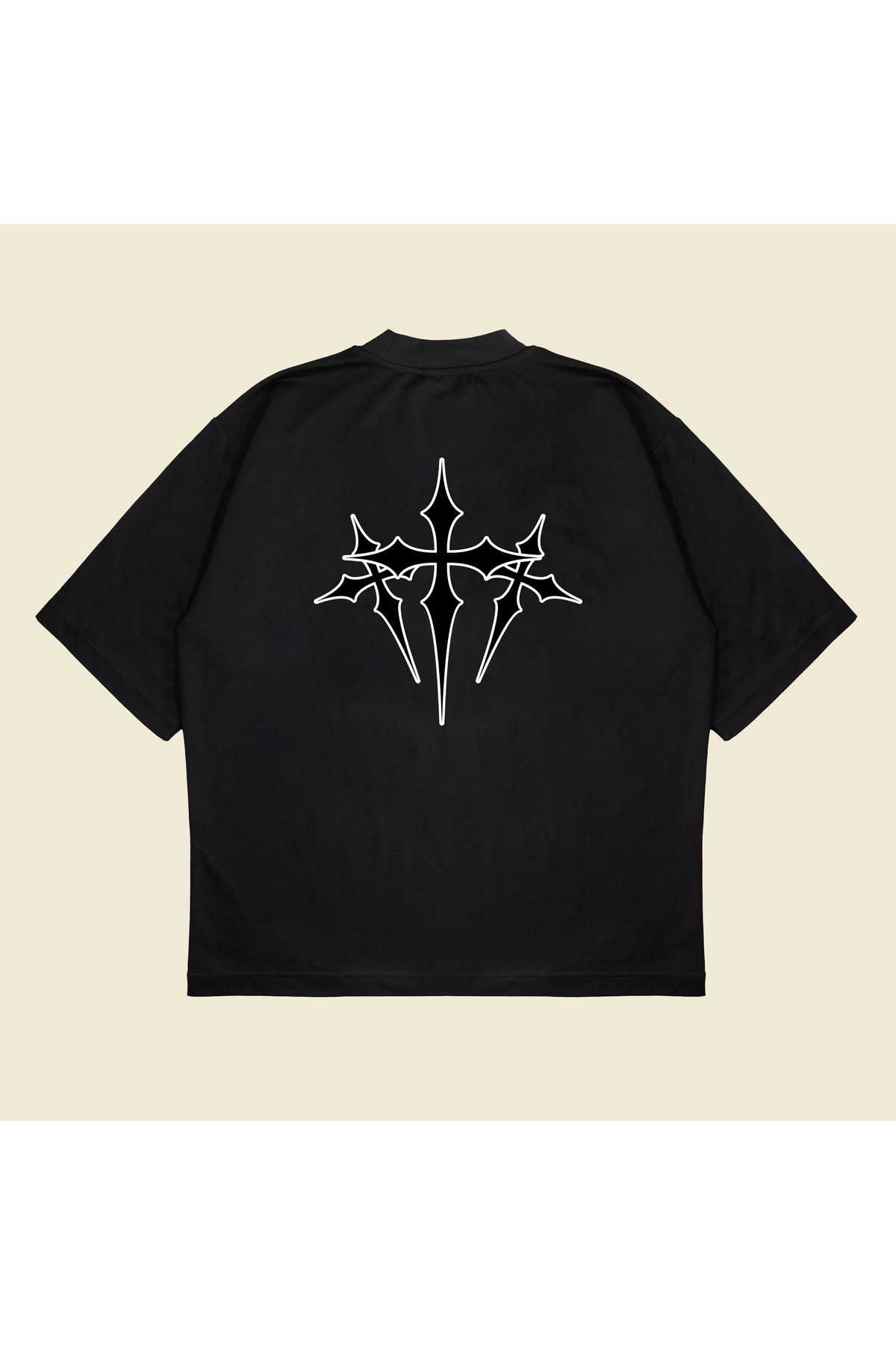 Tarzsokak Chrome Hearts X Nocta Baskılı Oversize Unisex Pamuklu Nefes Alan Kalın Kumaşlı
