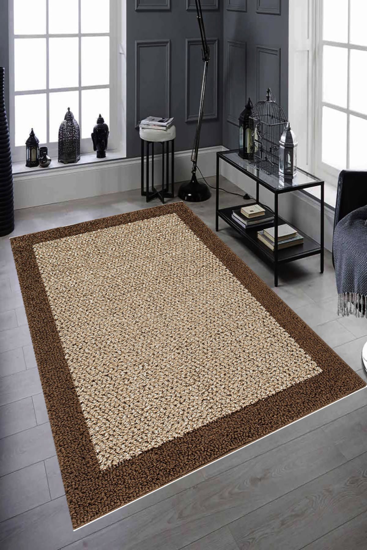 MKYHOME Makinede Yıkanabilir Kaymaz Taban Leke Tutmaz Mozaik Desenli Salon ve Yolluk Halısı