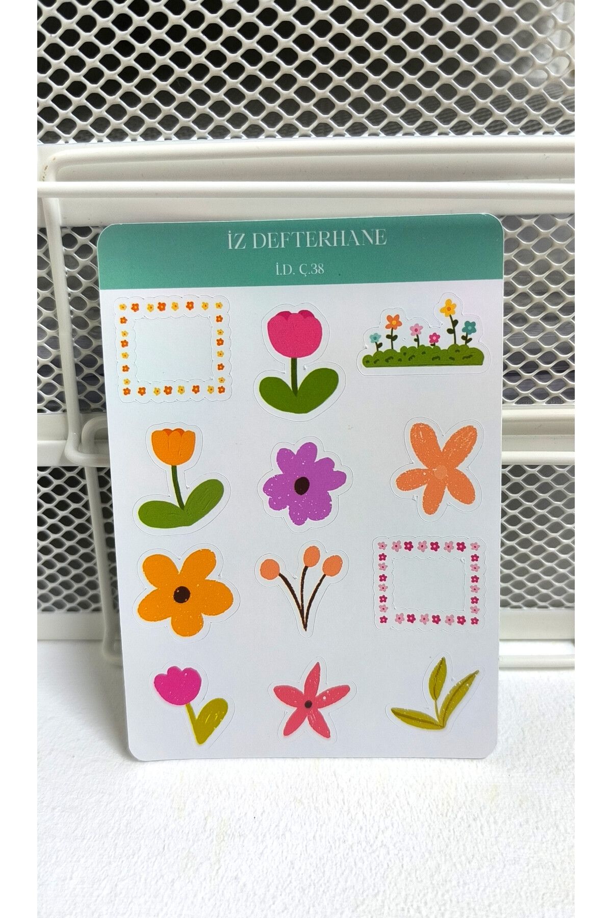 İZ DEFTERHANE Çicek Temalı Çıkartma Sticker ( Ajanda Defter ve Planlayıcılar için Uygun)