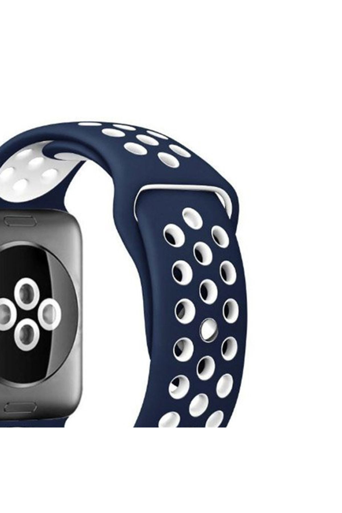 REDz Accessories-Curea sport perforată pentru Apple Watch, silicon, bleumarin-alb - 44/45/46/49 mm, mare 4