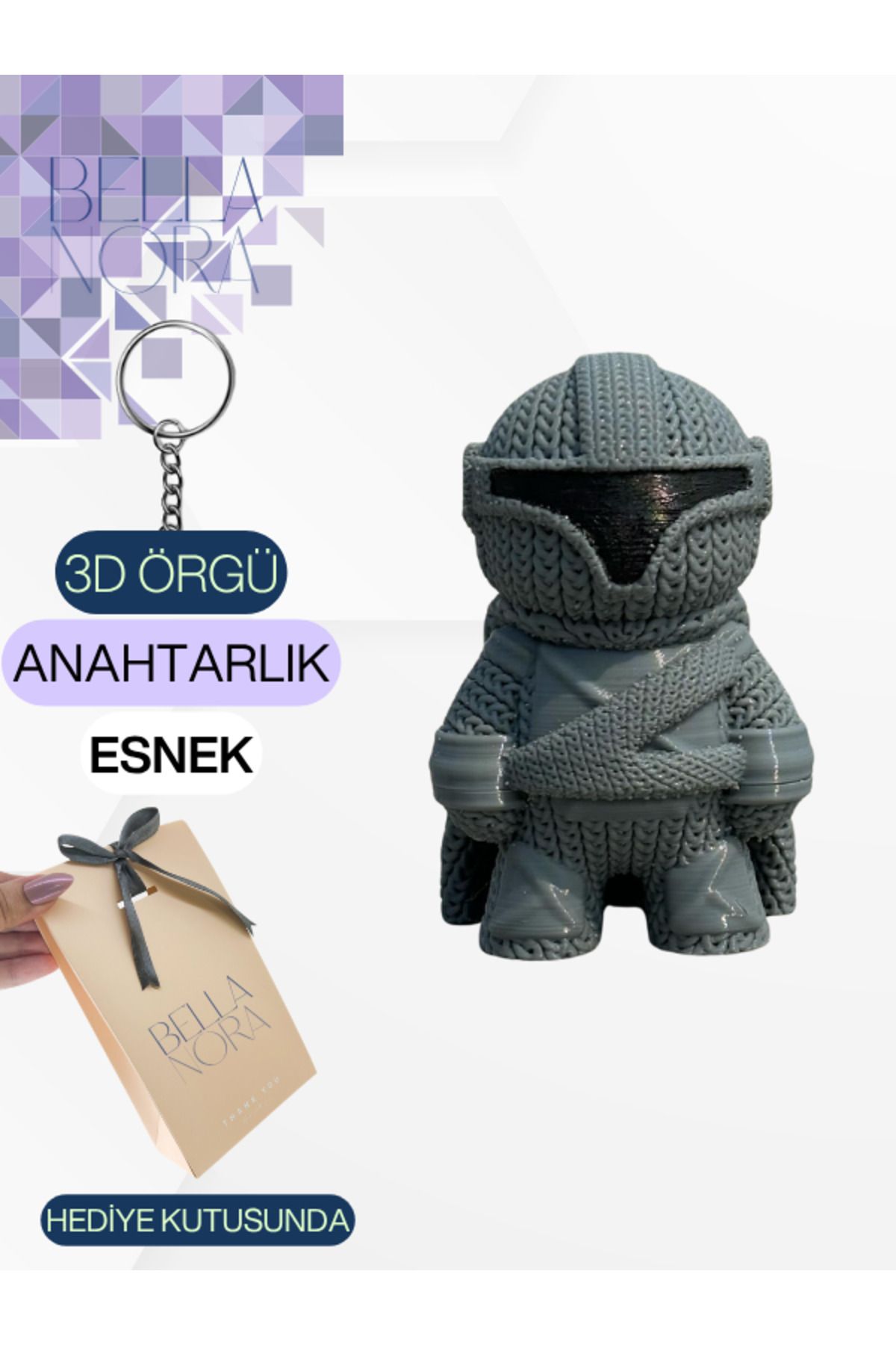 Bellanora Örgü Anahtarlık Sevilen Animasyon Çizgi Film Karakterli Amigurumi Çanta Süsü Özel Hediye Kutusunda