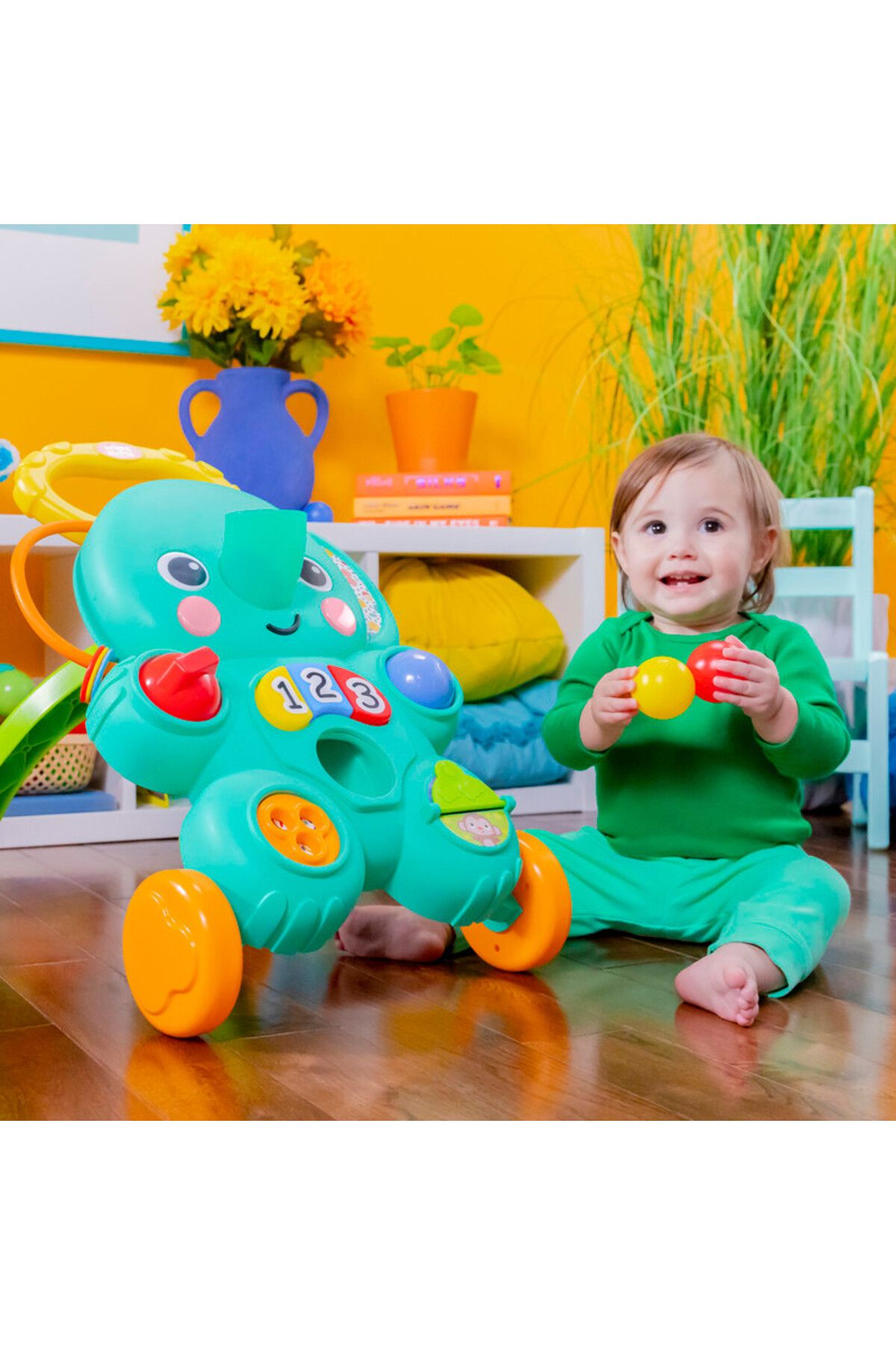 Bright Starts-Stroll ‘n Roll – 2-in-1 Baby Walker with Ball Drop & Activity Center, 6+ Months 4