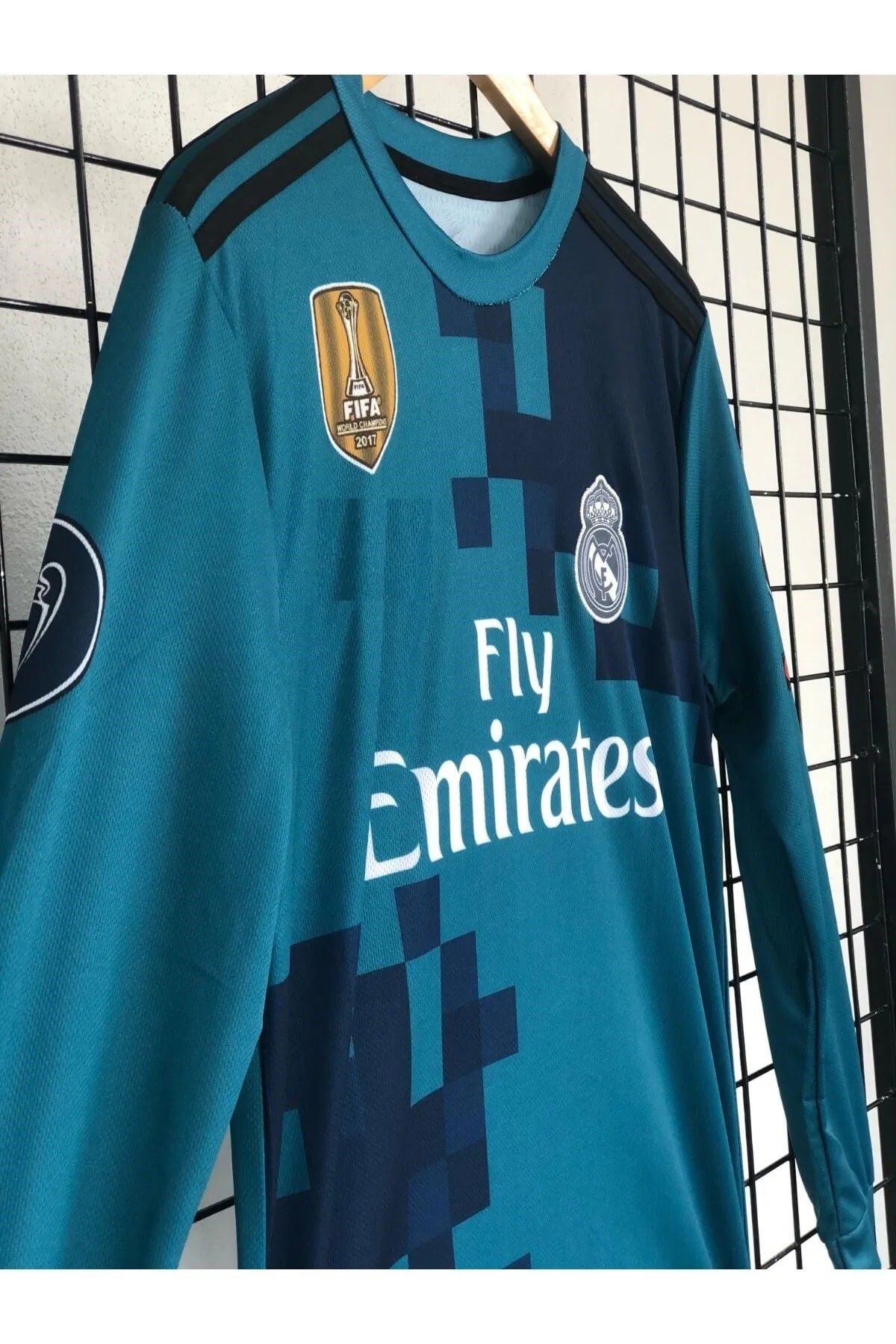 yenteks Real.Madrid.Ronaldo Turkuaz Uzun Kol 2018 Şmapiyonlar Ligi Yetişkin Forma