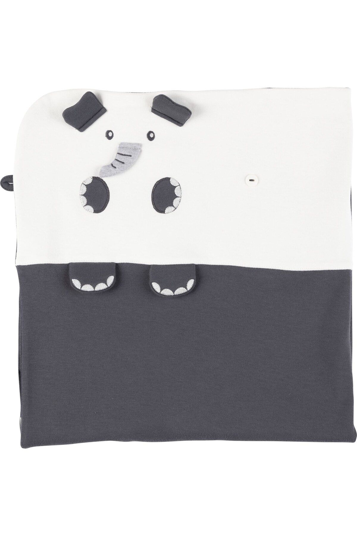 İdilbaby&Mamino İDİLBABY&MAMİNO fil detaylı gri 90x90 %100 pamuk penye battaniye
