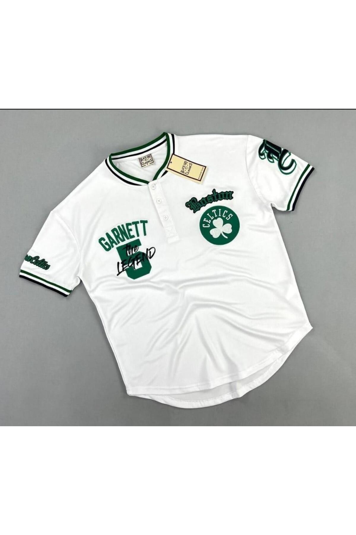 Ral Sport Boston Üç Düğme Basketbol T-Shirt Beyaz