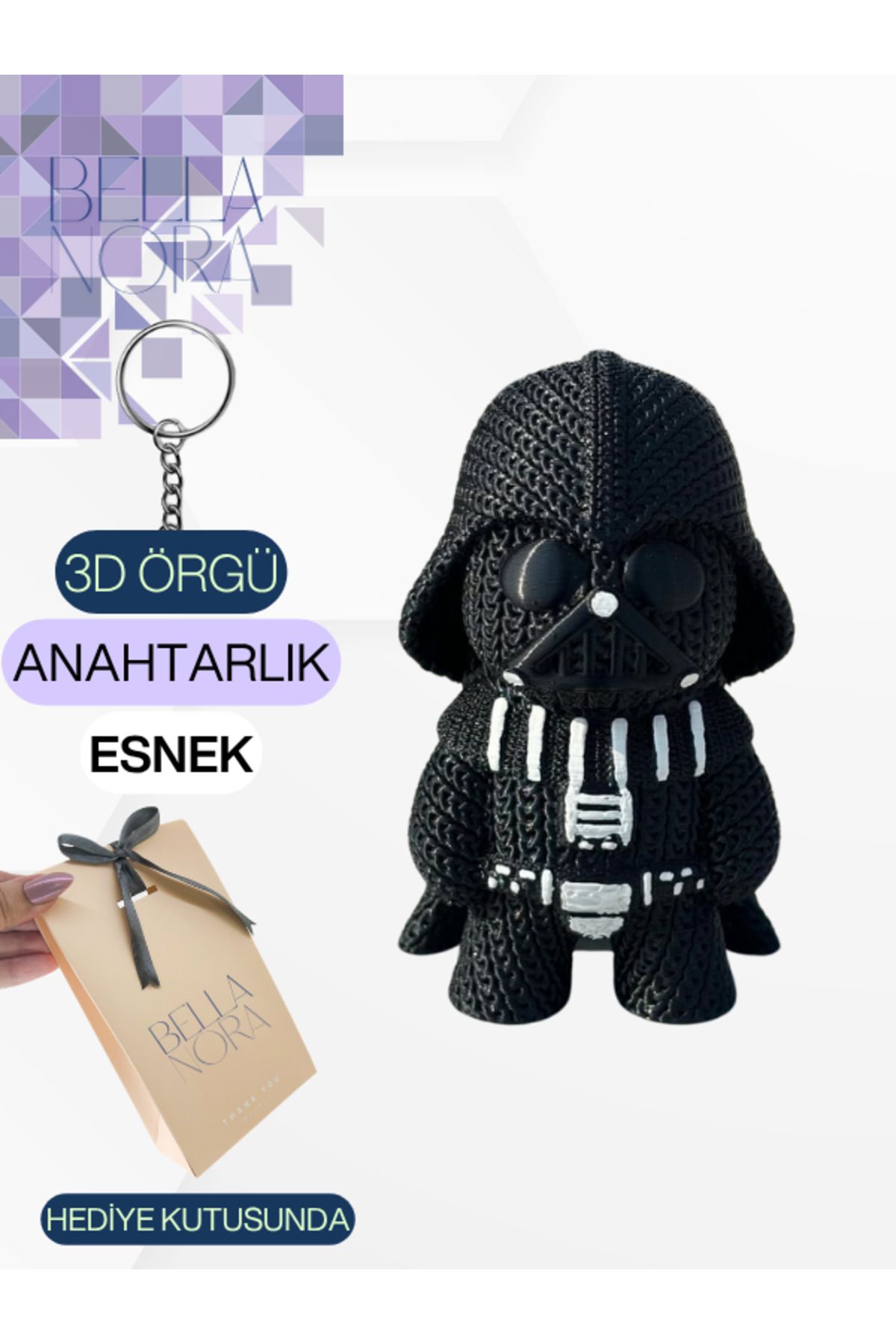 Bellanora Örgü Anahtarlık Sevilen Animasyon Çizgi Film Karakterli Amigurumi Çanta Süsü Özel Hediye Kutusunda