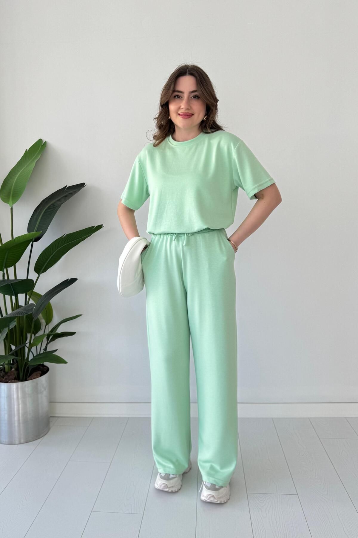 MaziButik Kısa Kol Basic Takım Su Yeşili