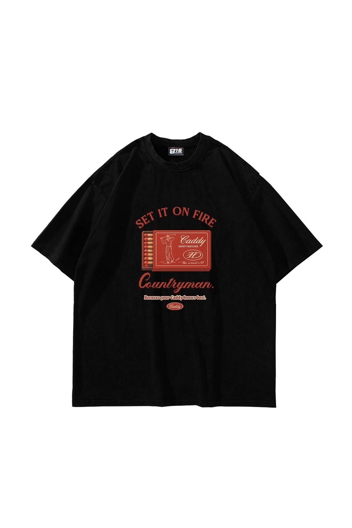 Tarzsokak Set It On Fıre Baskılı Oversize Unisex Siyah