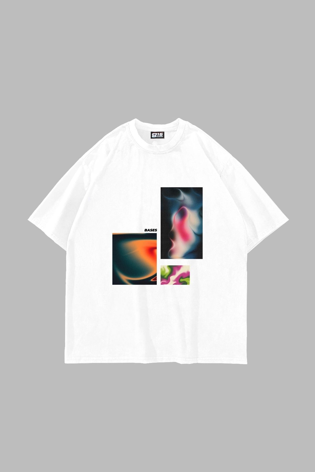 Tarzsokak Bases Baskılı Oversize Unisex Beyaz