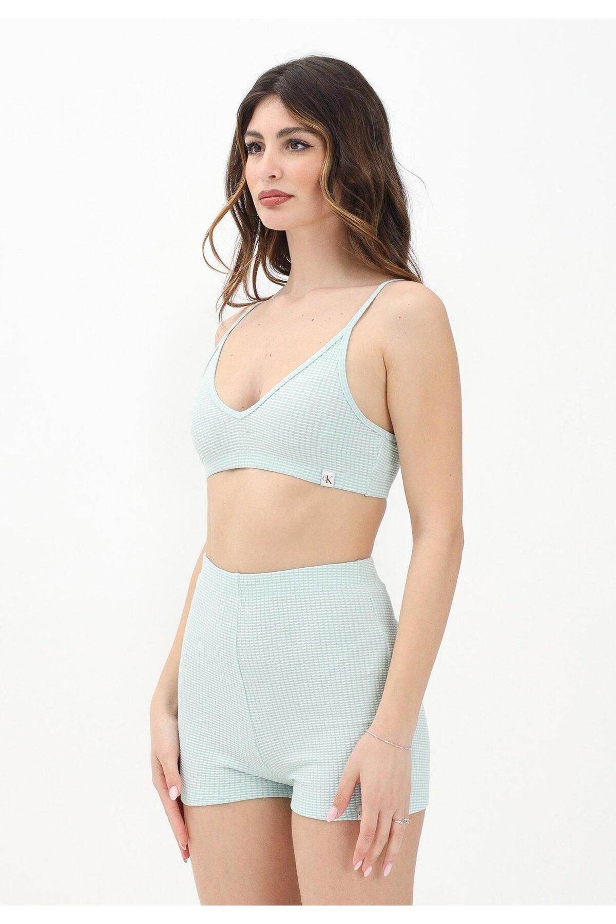 Calvin Klein Kadın WAFFLE TEXTURE BRALETTE TOP T-Shirt