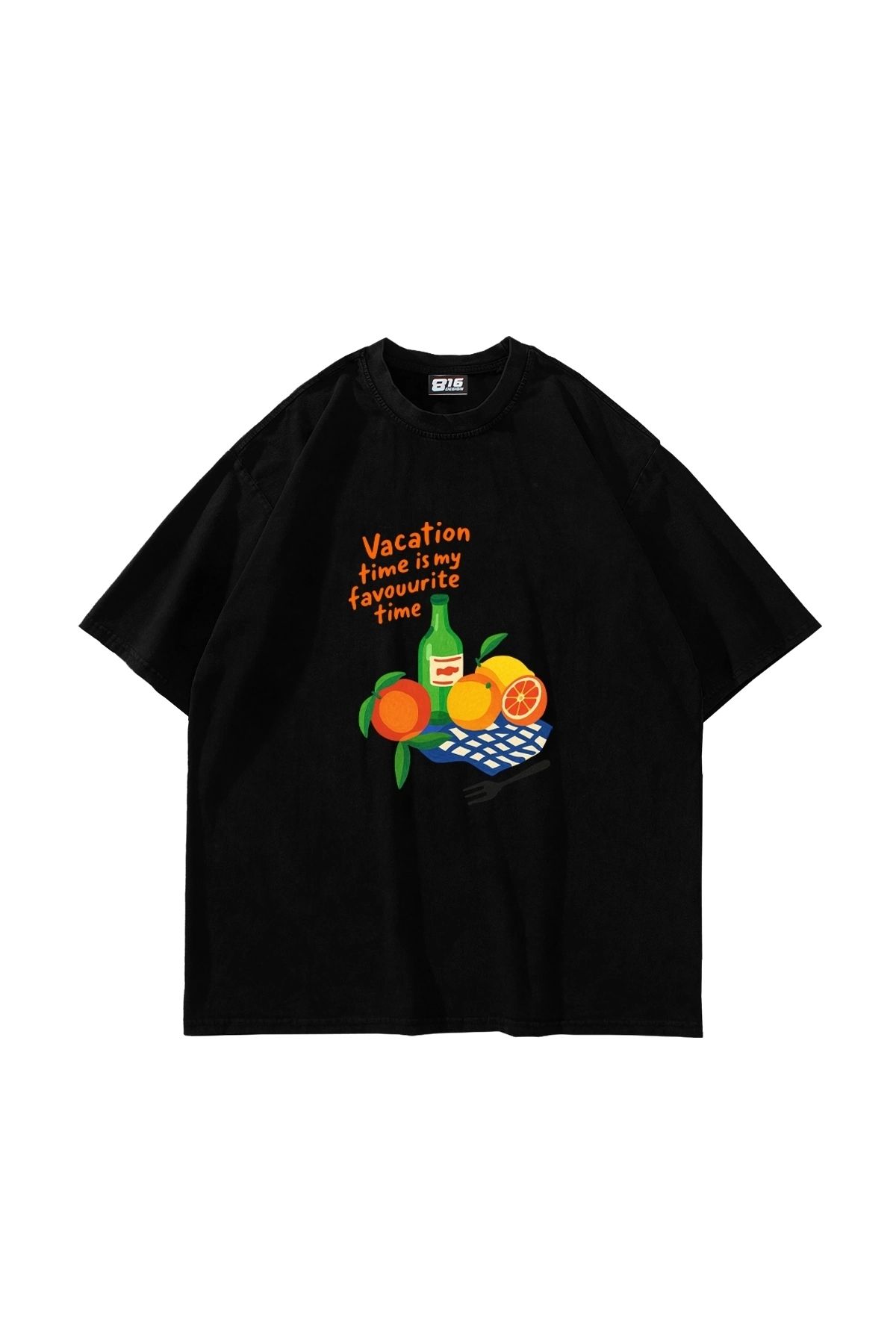 Tarzsokak Fruits Baskılı Oversize Unisex Siyah
